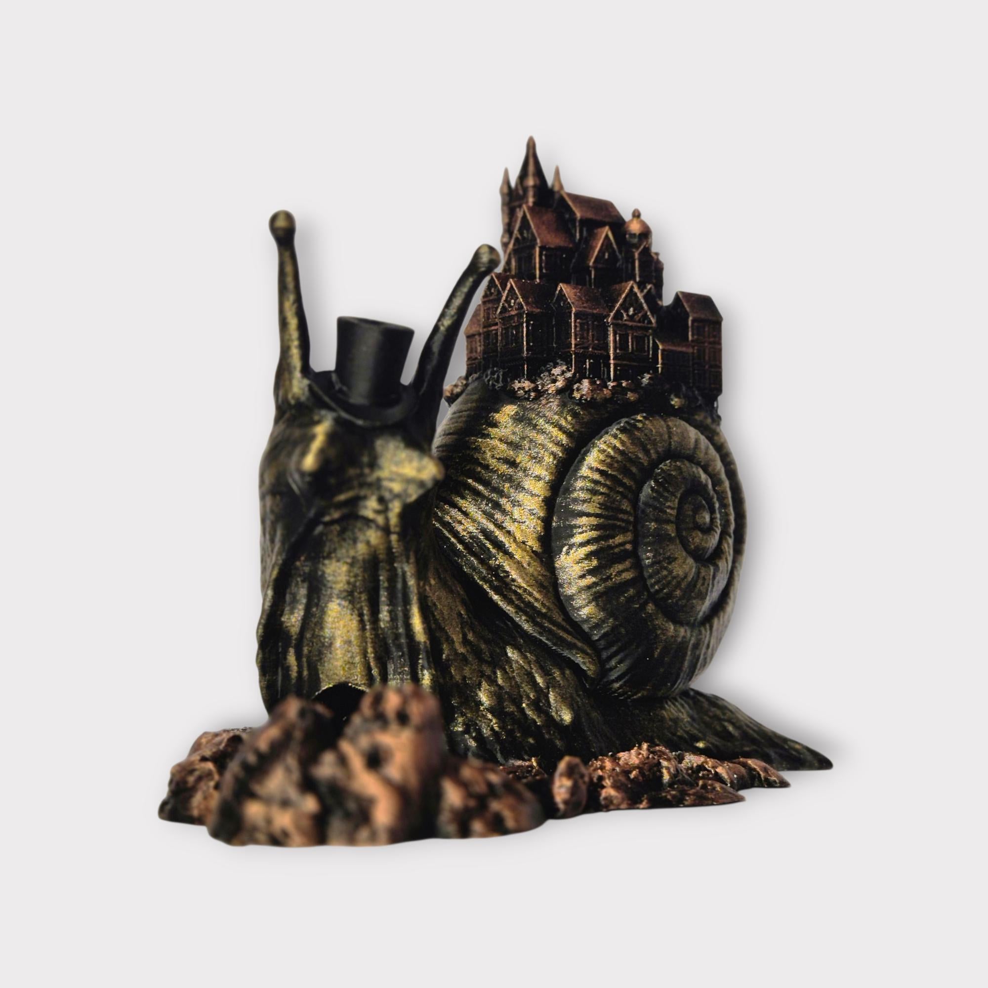 Snail with city Dice Tower - Dungeons & Dragons Accessory DnD game