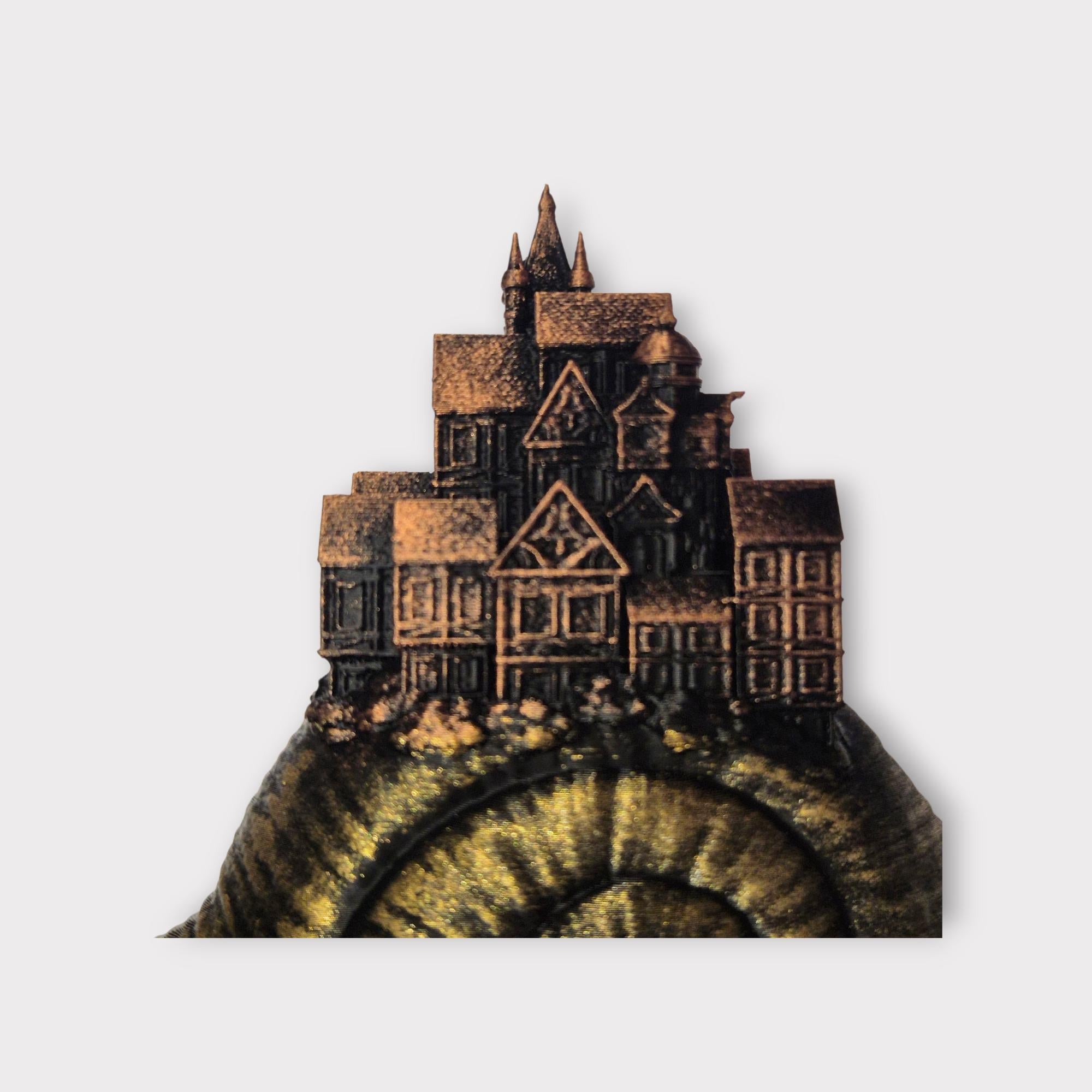 Snail with city Dice Tower - Dungeons & Dragons Accessory DnD game