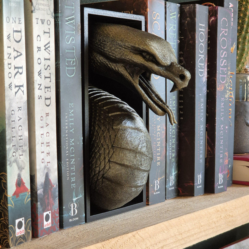 Unique Handcrafted Cobra Book Nook | Mystical Snake Bookend | Fantasy Bookshelf Decor