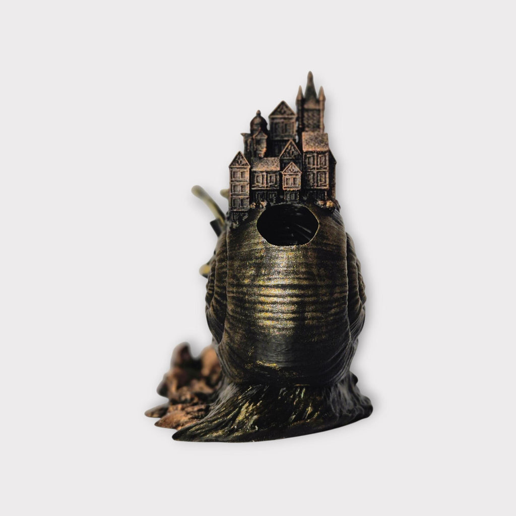 Snail with city Dice Tower - Dungeons & Dragons Accessory DnD game