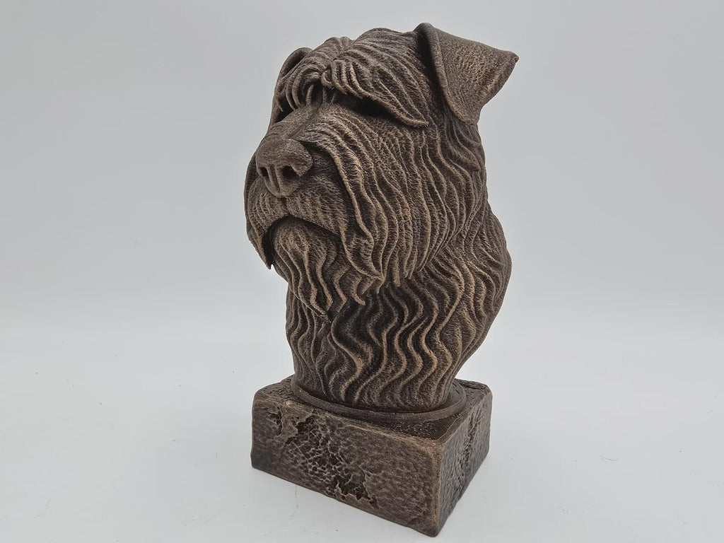 Bust of a bouvier des flandres dog statue - home decor dog lover handpainted ornament