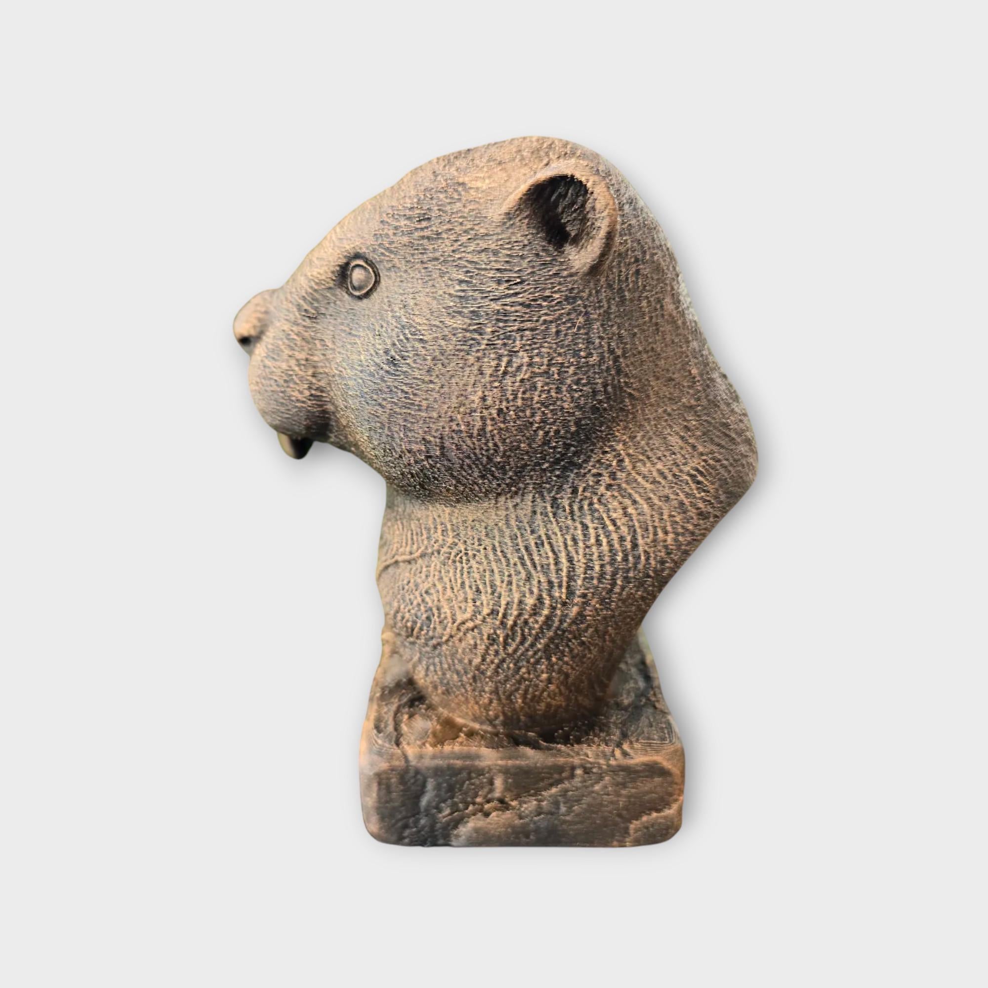 Bust of a beaver statue - home decor animal lover gift him her handpainted ornament