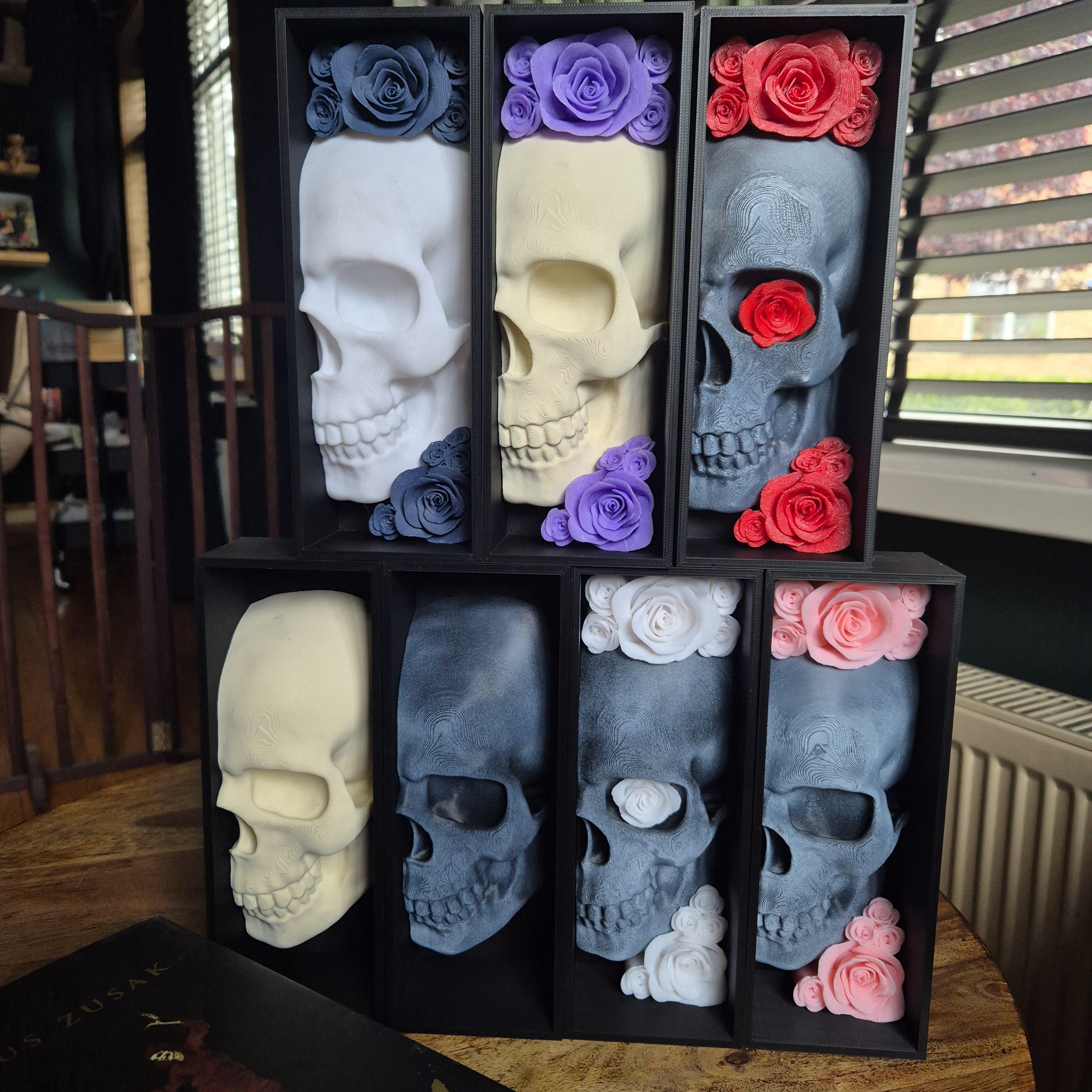 Unique Book Nook with a Skull with roses - Perfect for Gamers and Book Lovers