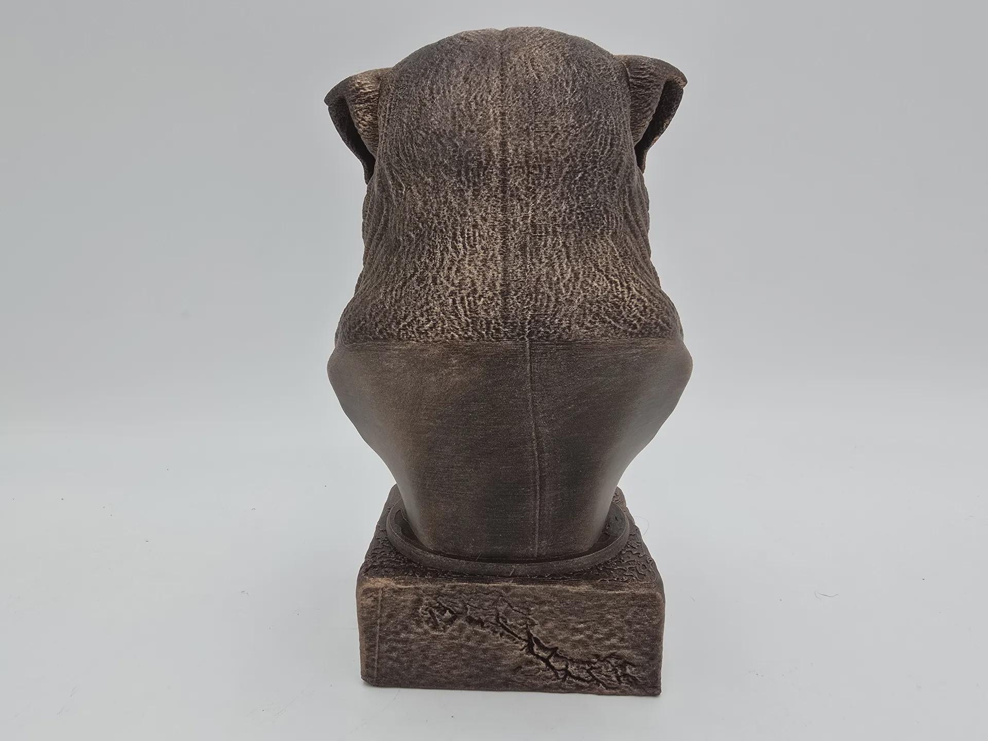 Bust of a bouvier des flandres dog statue - home decor dog lover handpainted ornament