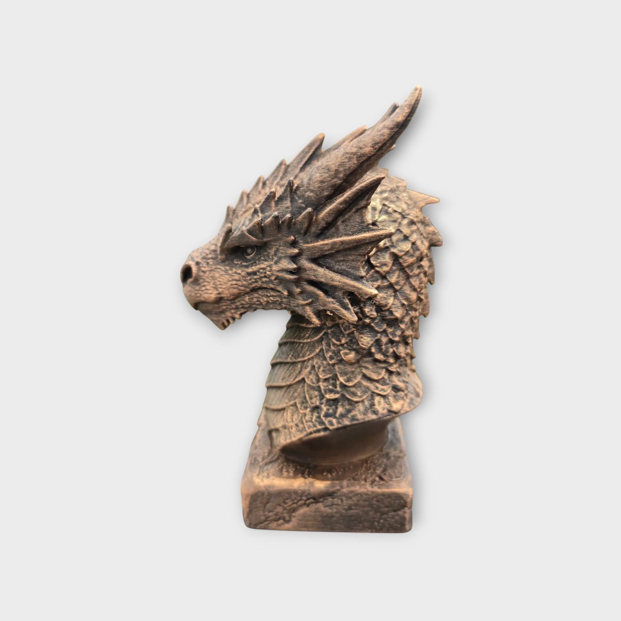 Bust of a ice Dragon Bust statue - handpainted home decor dog lover gift him her ornament
