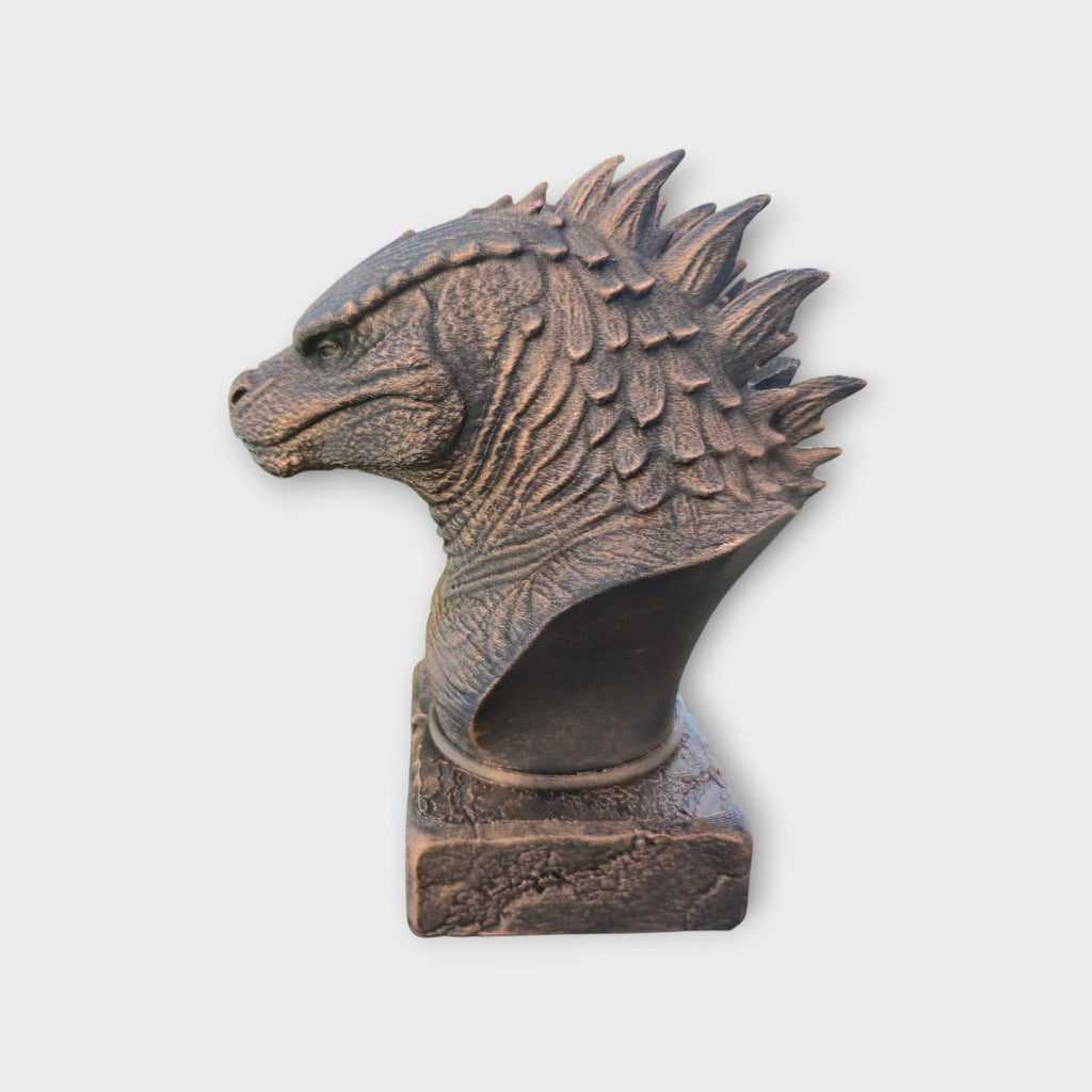 Bust of Godzilla statue - handpainted home decor dog lover gift him her ornament