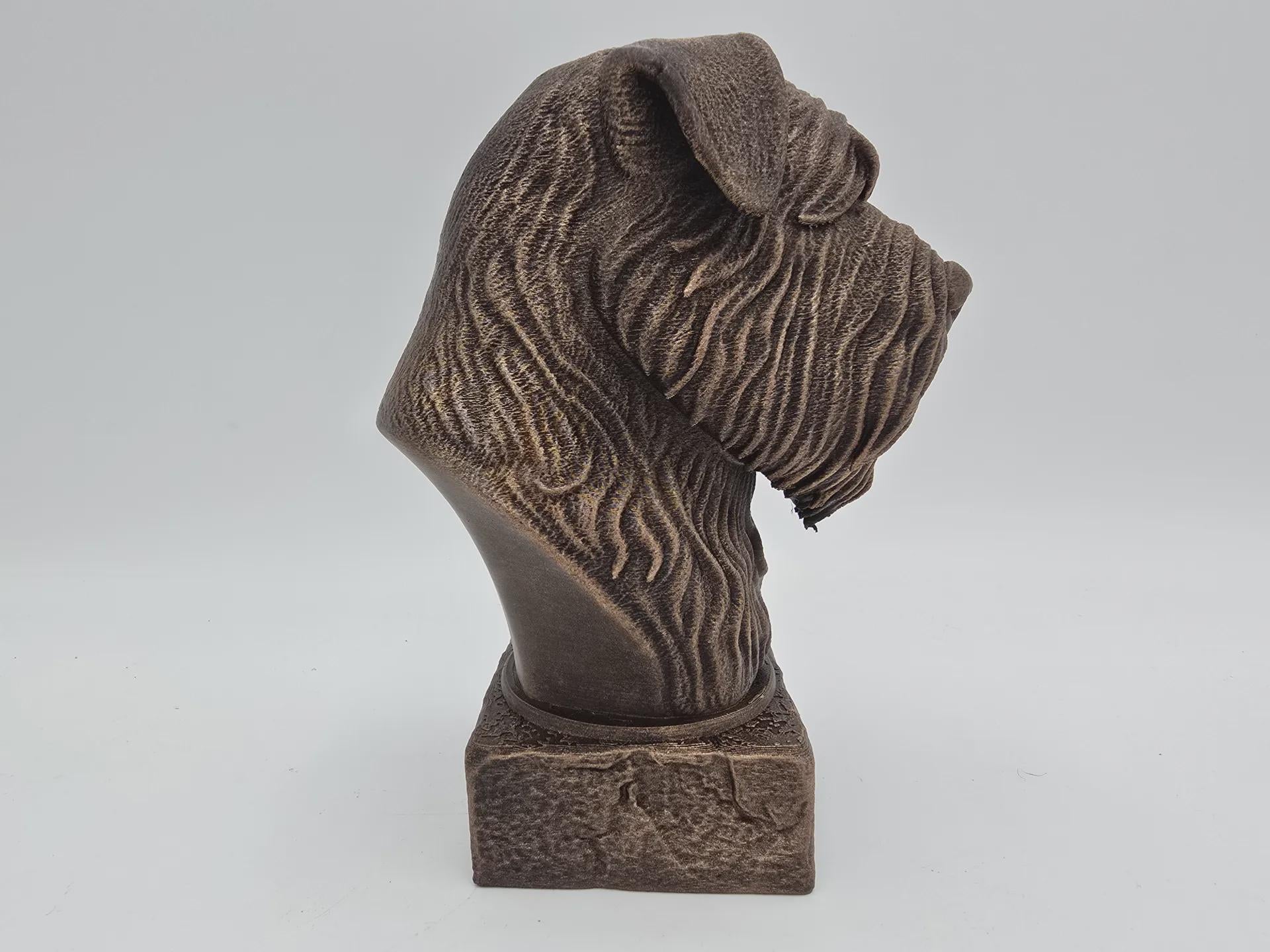 Bust of a bouvier des flandres dog statue - home decor dog lover handpainted ornament