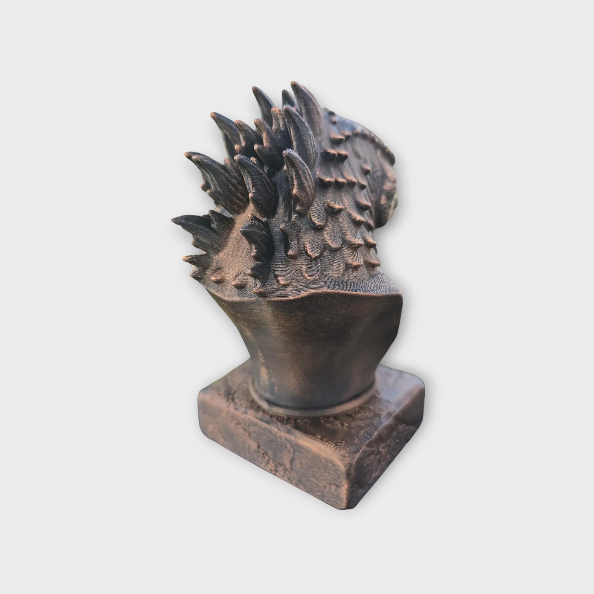 Bust of Godzilla statue - handpainted home decor dog lover gift him her ornament