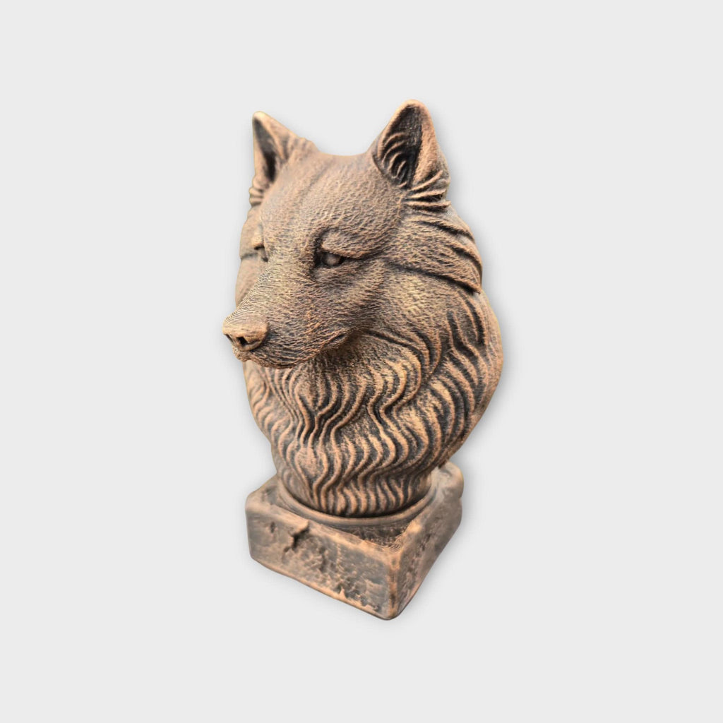 Bust of a Wolf Spitz statue - home decor animal lover gift him her handpainted ornament