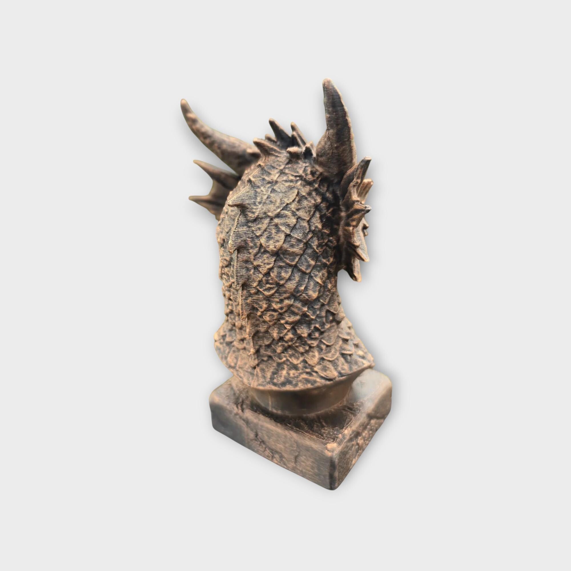 Bust of a ice Dragon Bust statue - handpainted home decor dog lover gift him her ornament