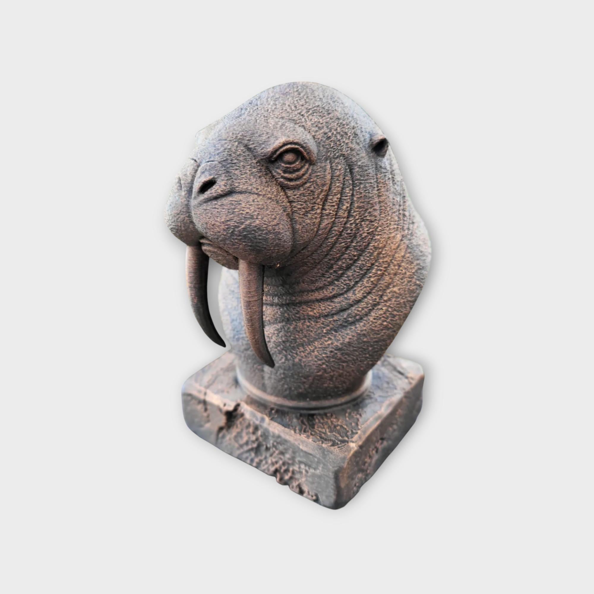 Bust of a walrus statue - home decor animal lover gift him her handpainted ornament