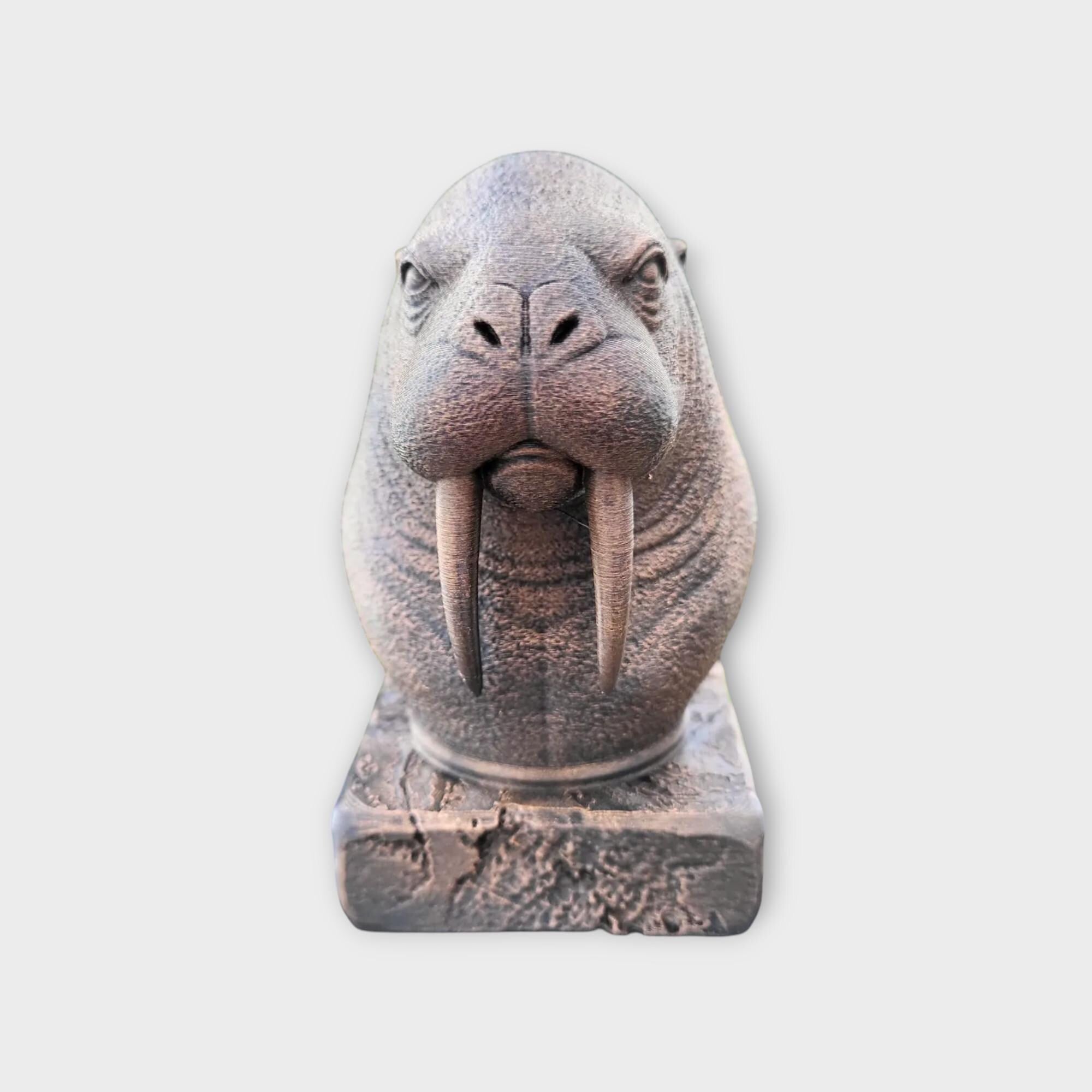 Bust of a walrus statue - home decor animal lover gift him her handpainted ornament