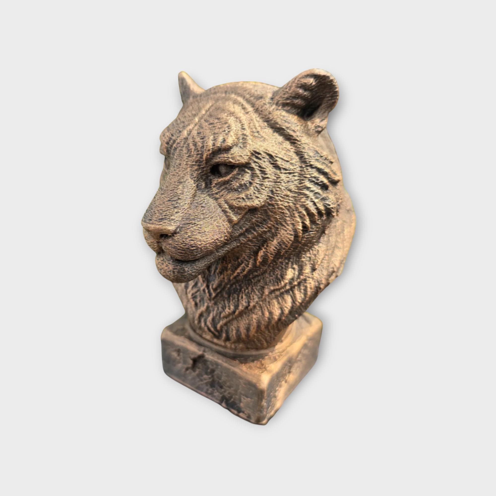 Bust of a tiger statue - home decor animal lover gift him her handpainted ornament