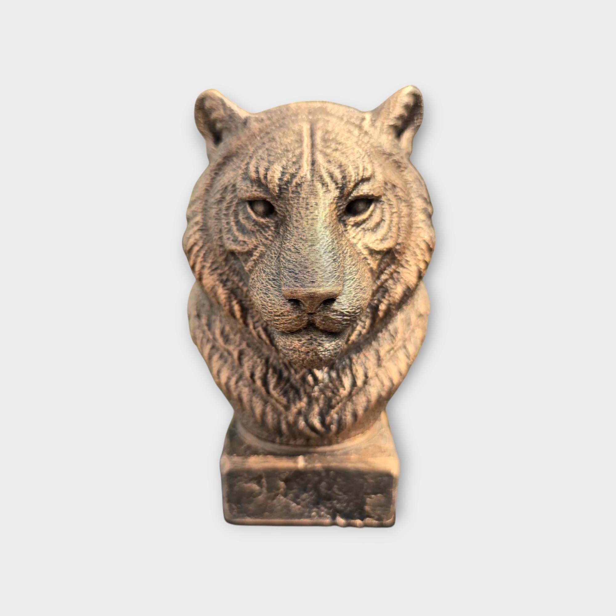 Bust of a tiger statue - home decor animal lover gift him her handpainted ornament