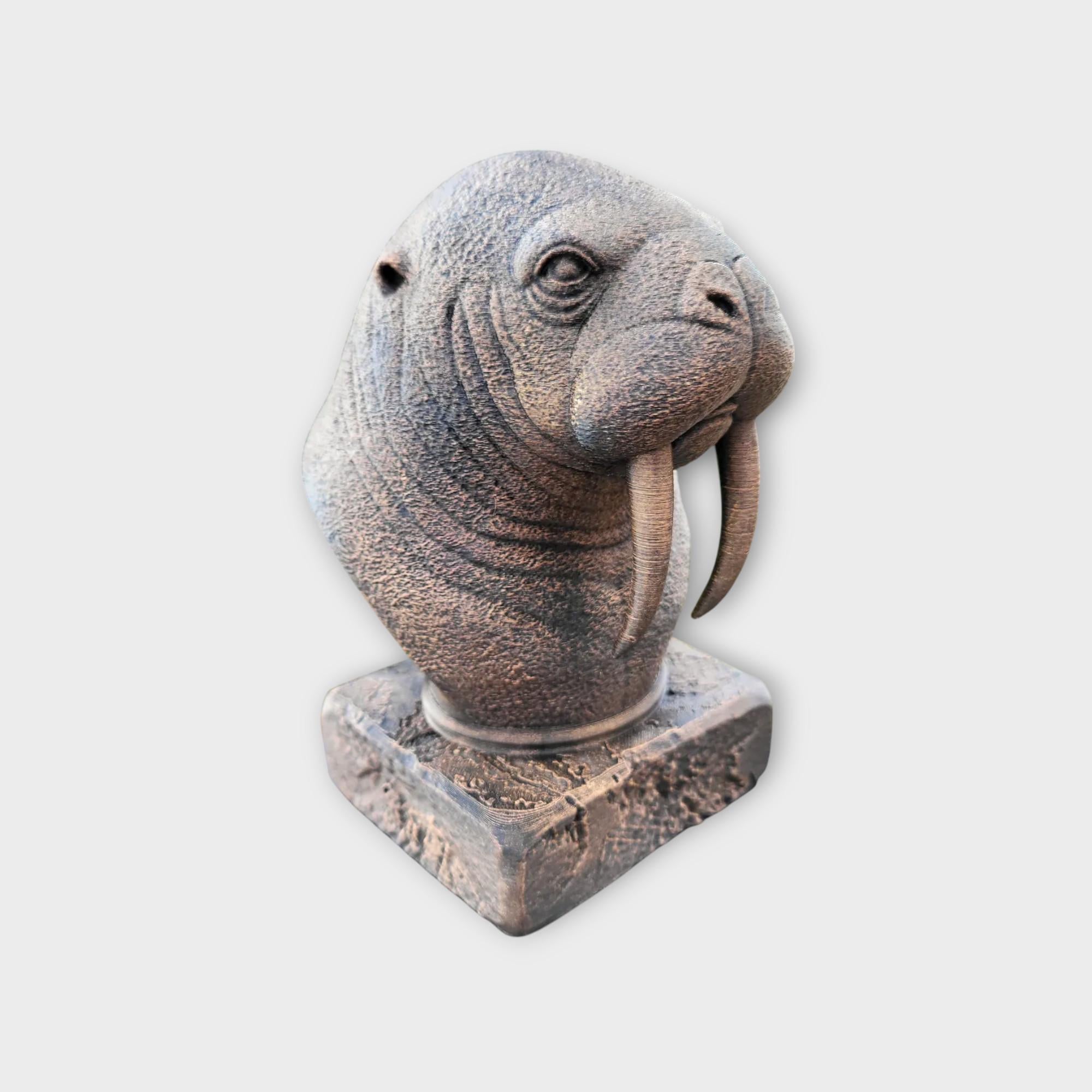 Bust of a walrus statue - home decor animal lover gift him her handpainted ornament