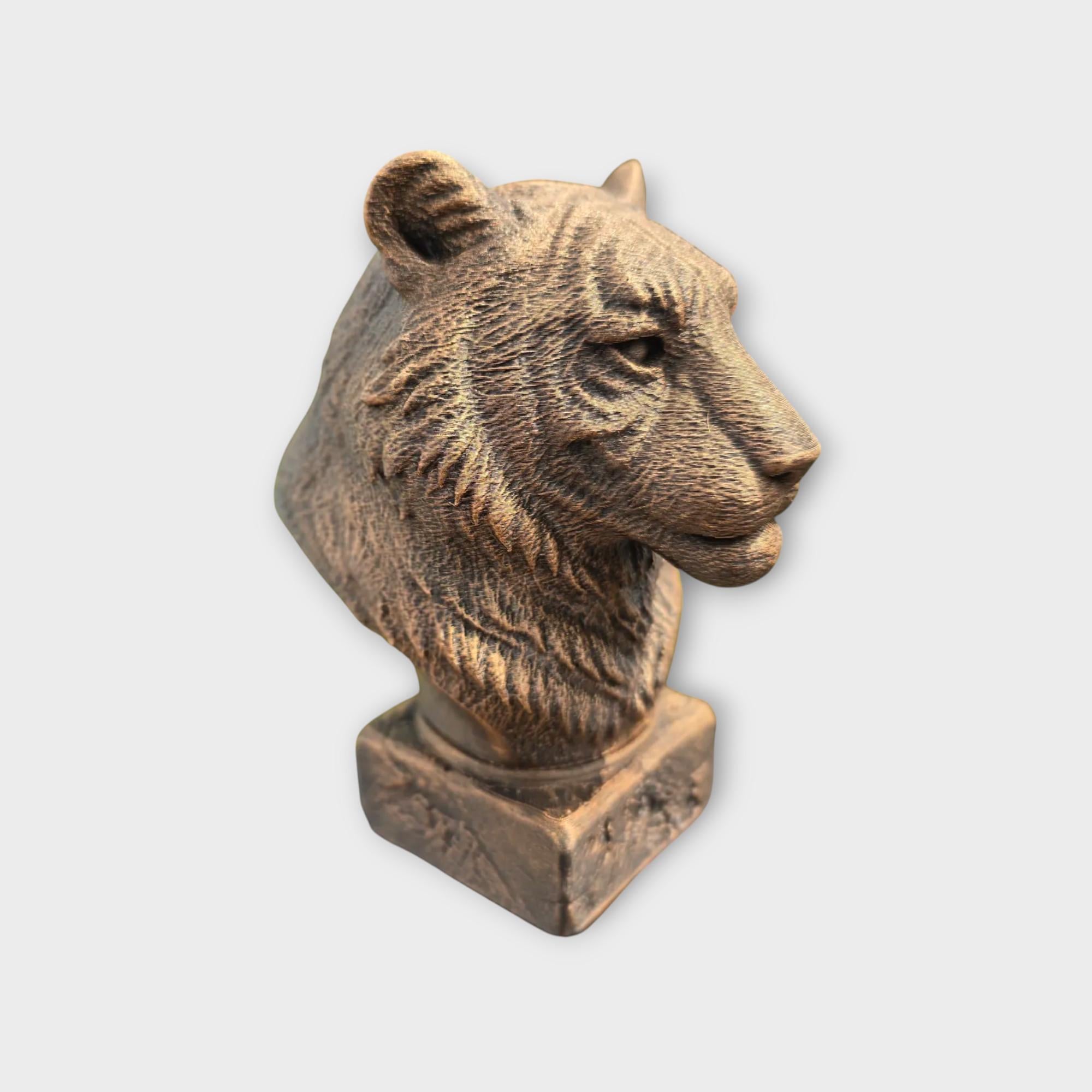 Bust of a tiger statue - home decor animal lover gift him her handpainted ornament