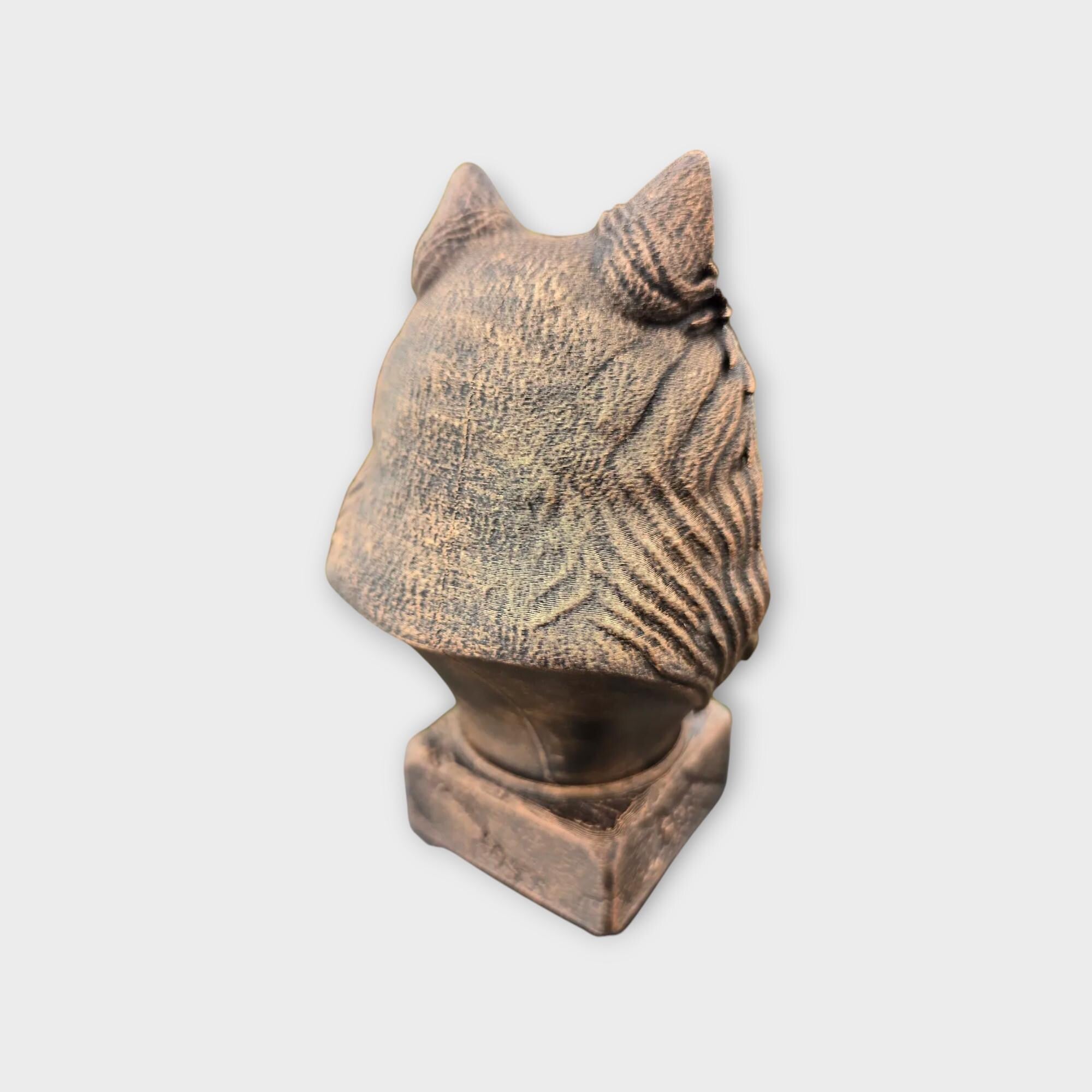 Bust of a Wolf Spitz statue - home decor animal lover gift him her handpainted ornament