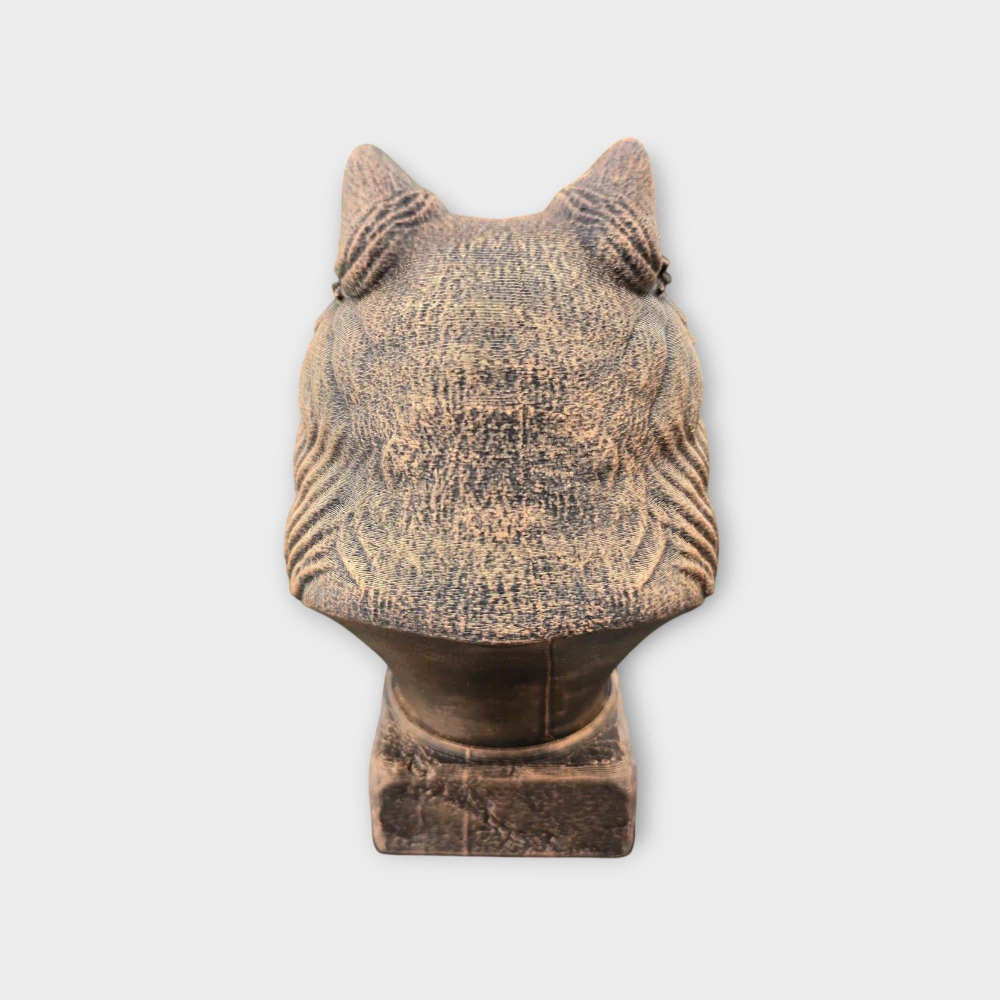 Bust of a Wolf Spitz statue - home decor animal lover gift him her handpainted ornament