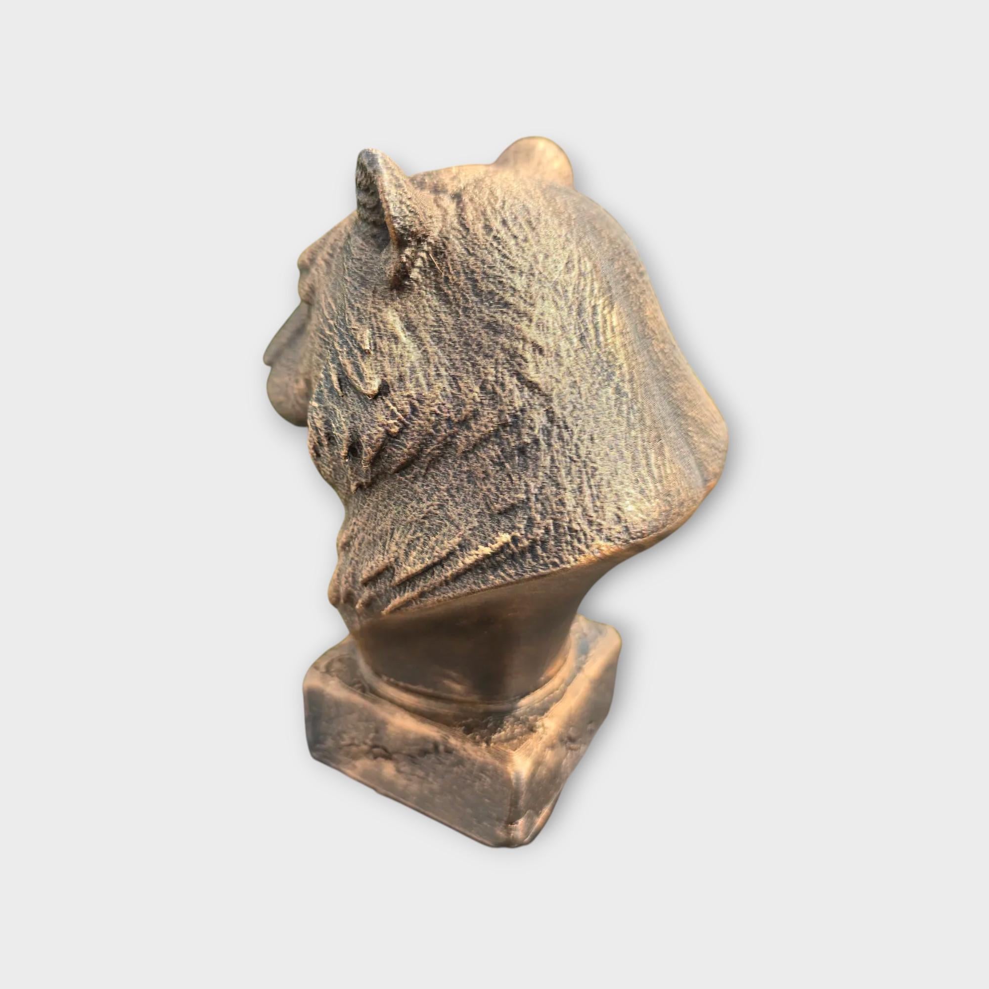 Bust of a tiger statue - home decor animal lover gift him her handpainted ornament