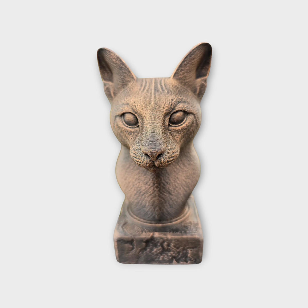 Bust of a Serval statue - home decor animal lover gift him her handpainted ornament