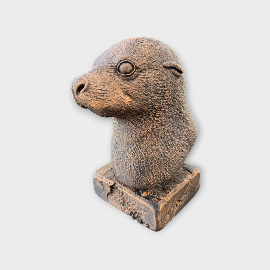 Bust of a Seal statue - home decor animal lover gift him her handpainted ornament