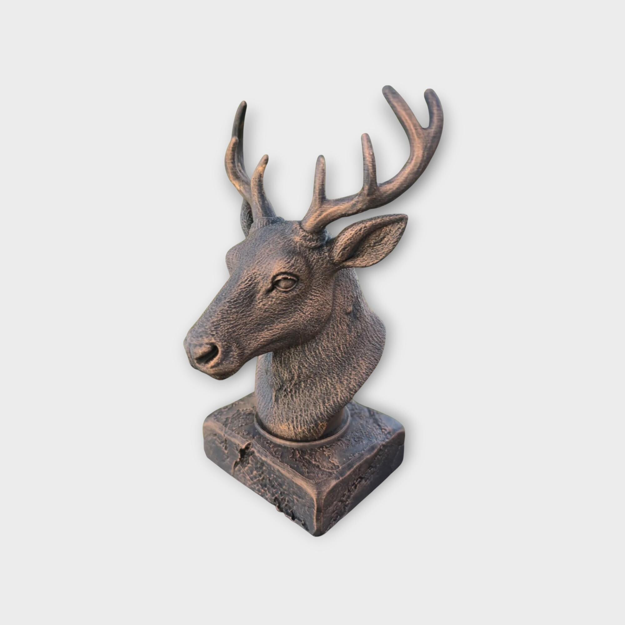 Bust of a Reindeer statue - home decor animal lover gift him her handpainted ornament