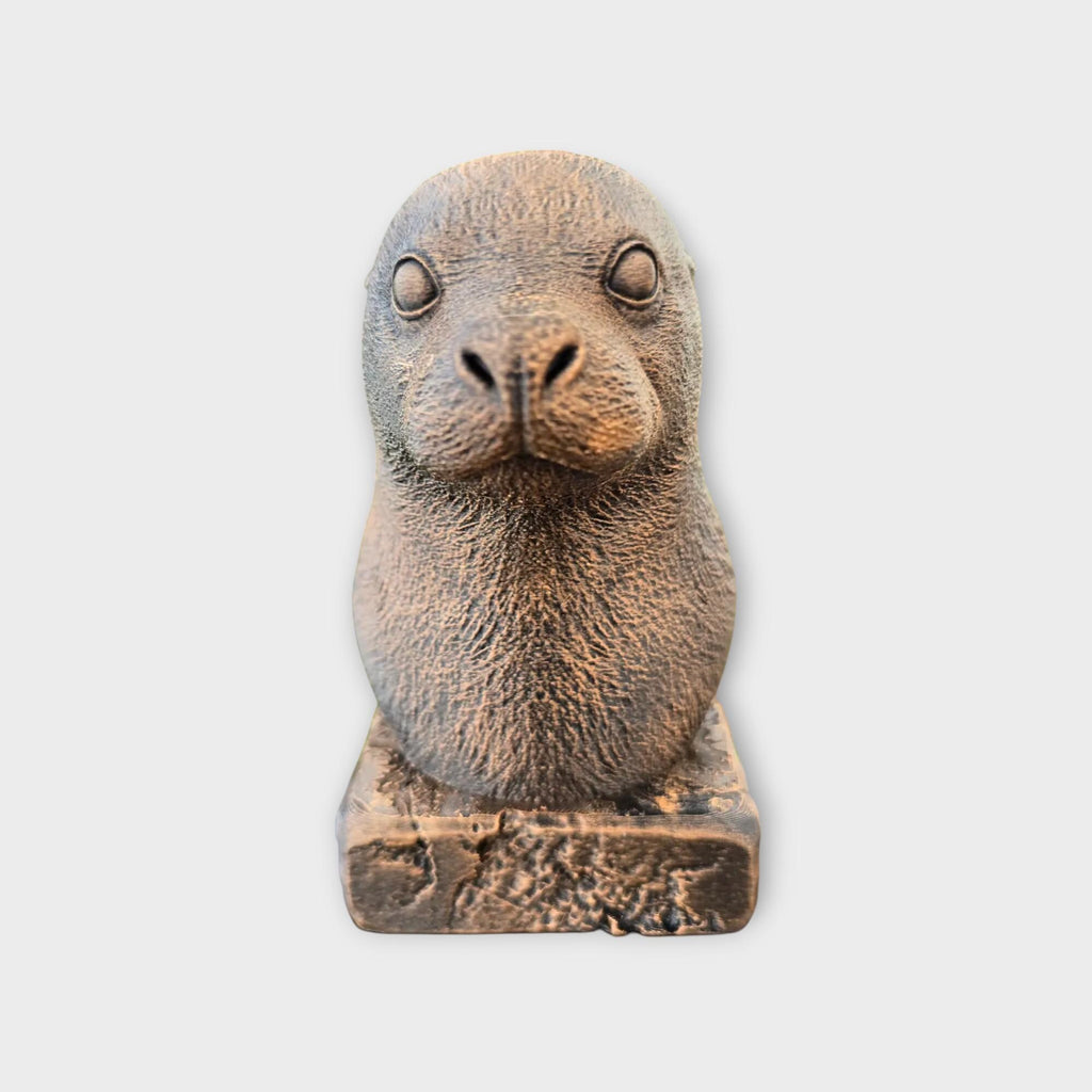 Bust of a Seal statue - home decor animal lover gift him her handpainted ornament