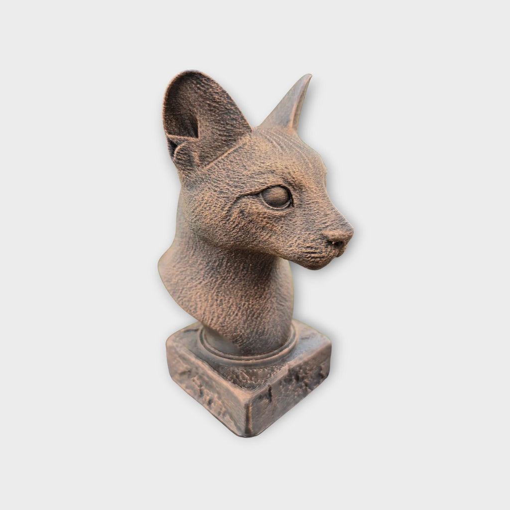 Bust of a Serval statue - home decor animal lover gift him her handpainted ornament