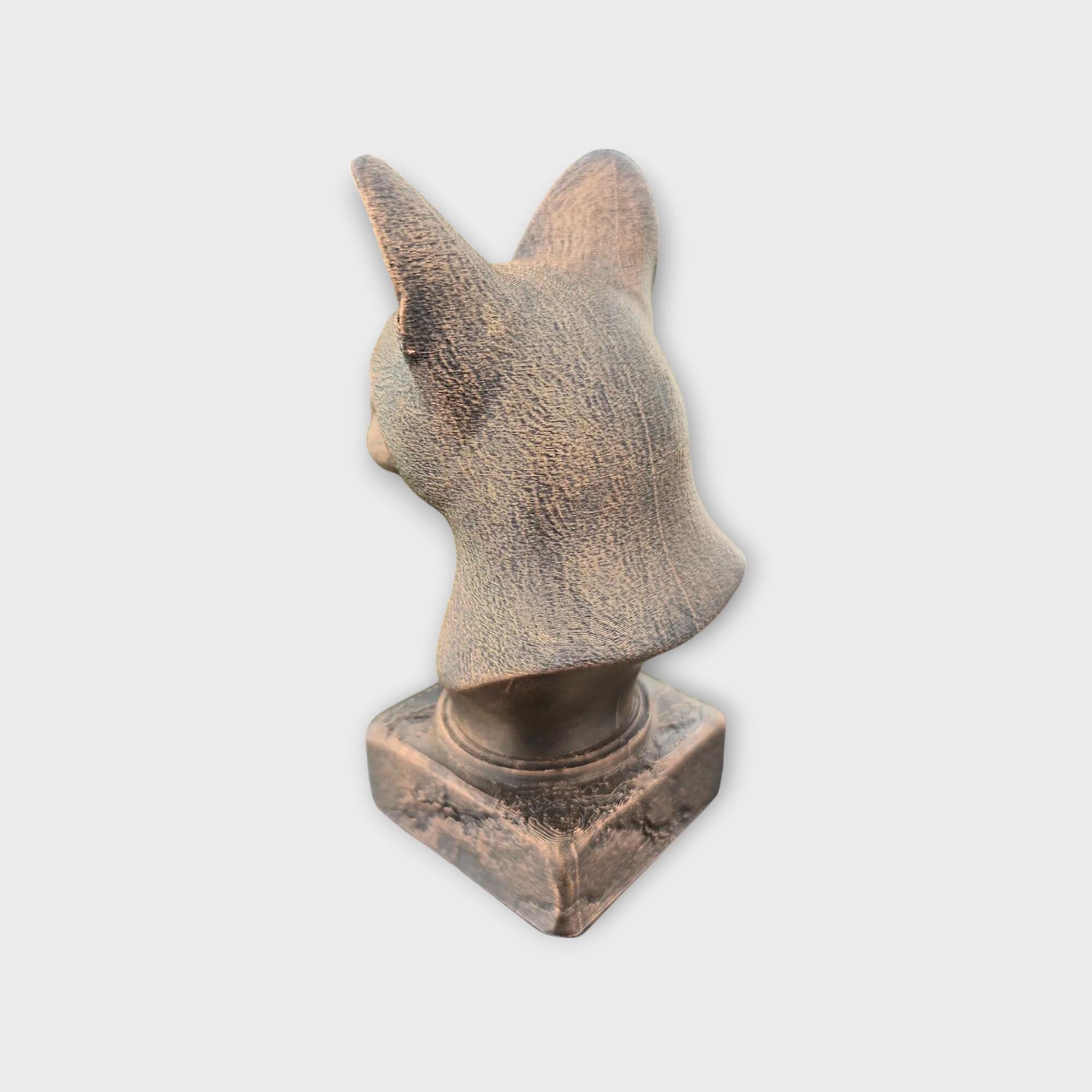 Bust of a Serval statue - home decor animal lover gift him her handpainted ornament