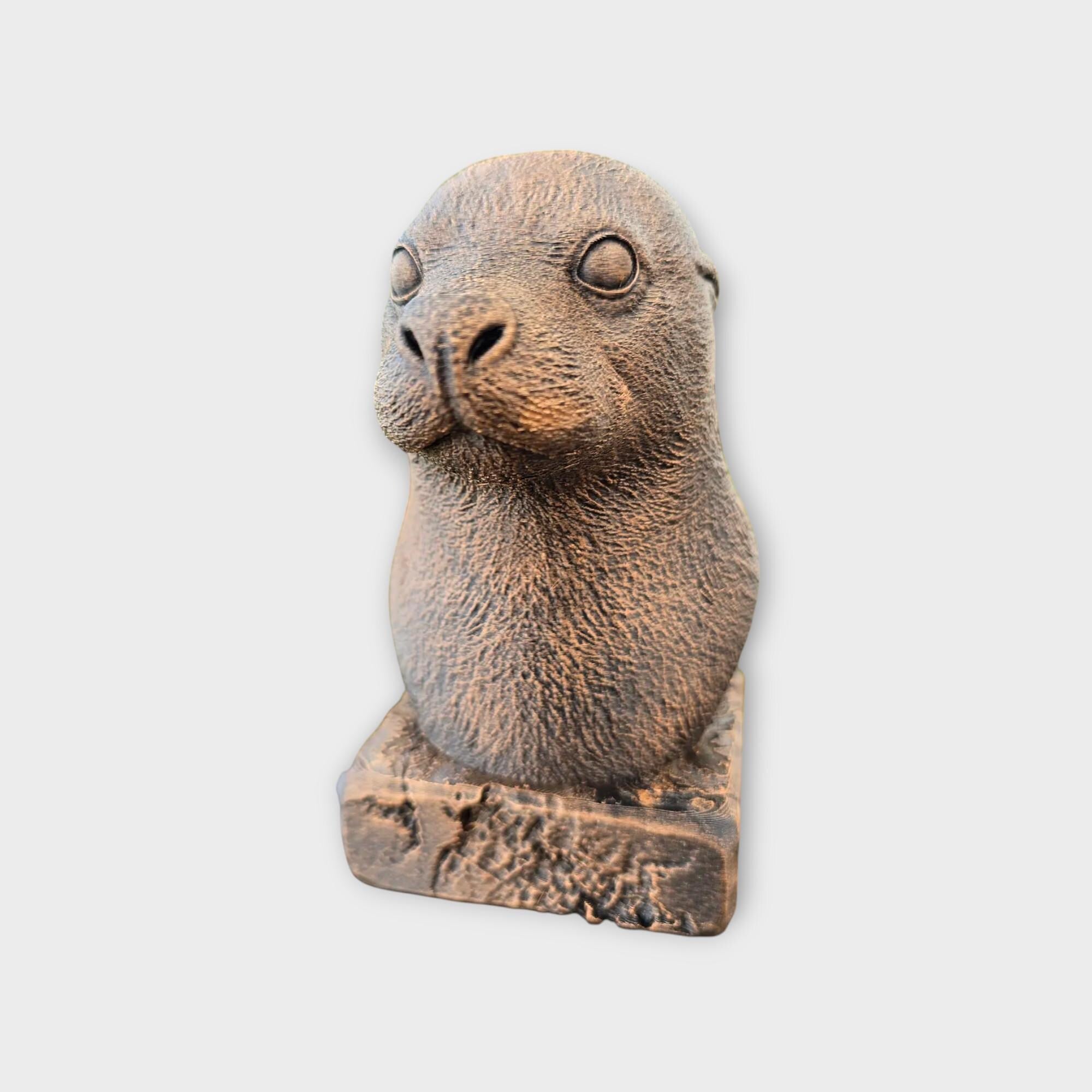 Bust of a Seal statue - home decor animal lover gift him her handpainted ornament