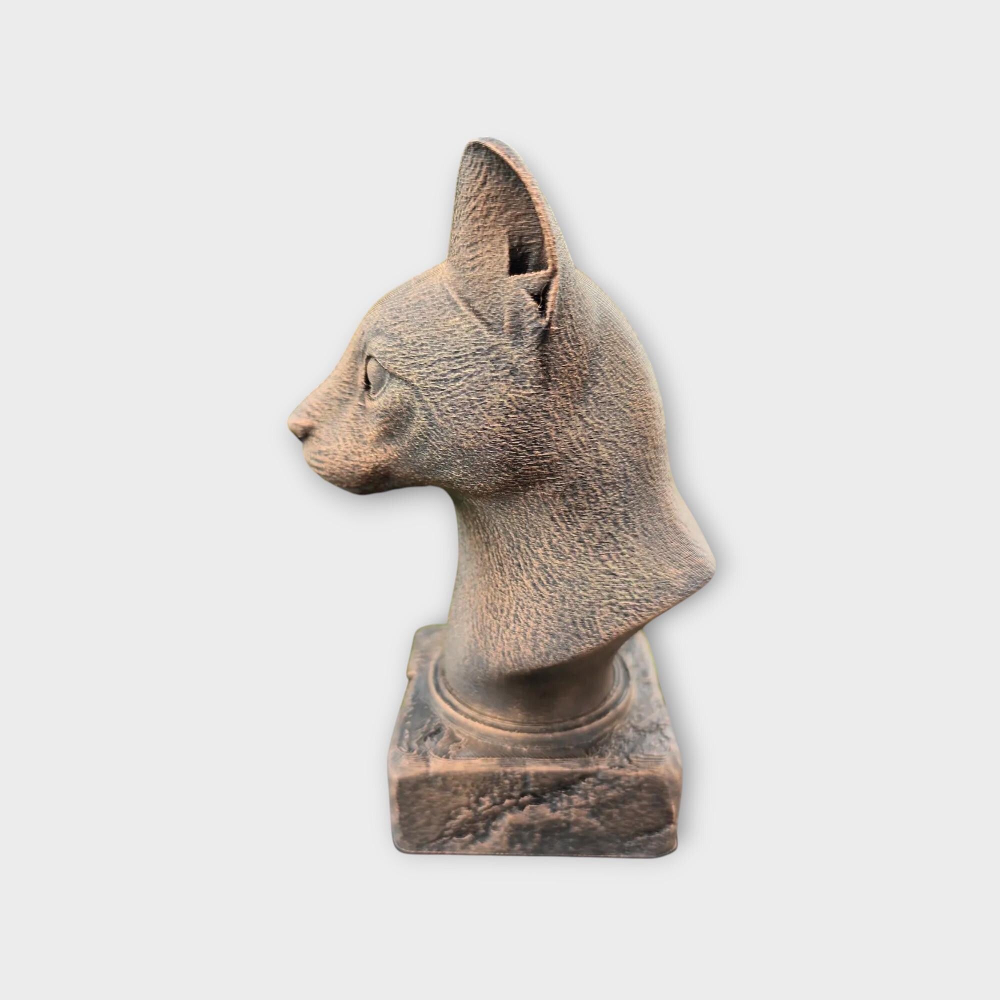 Bust of a Serval statue - home decor animal lover gift him her handpainted ornament