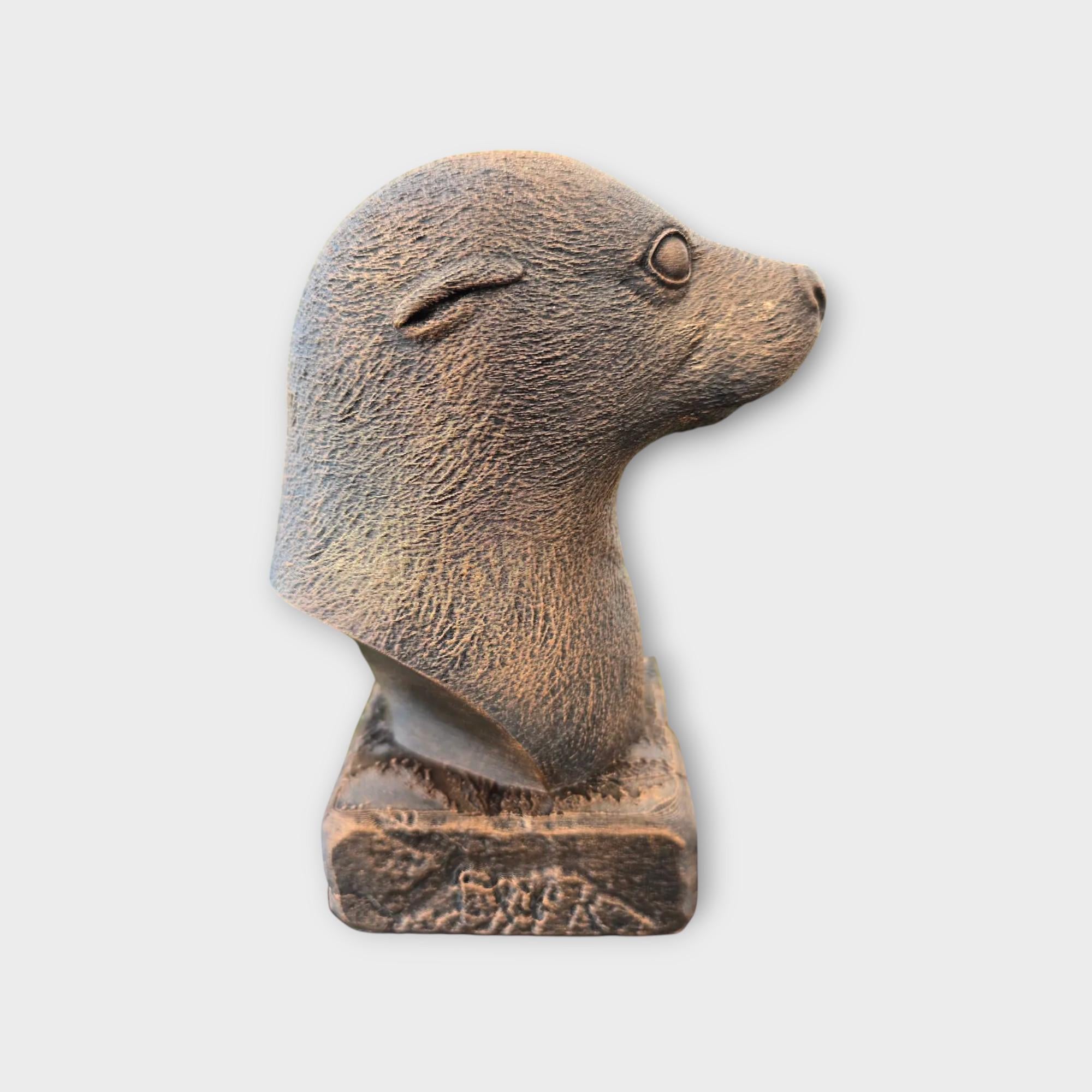 Bust of a Seal statue - home decor animal lover gift him her handpainted ornament
