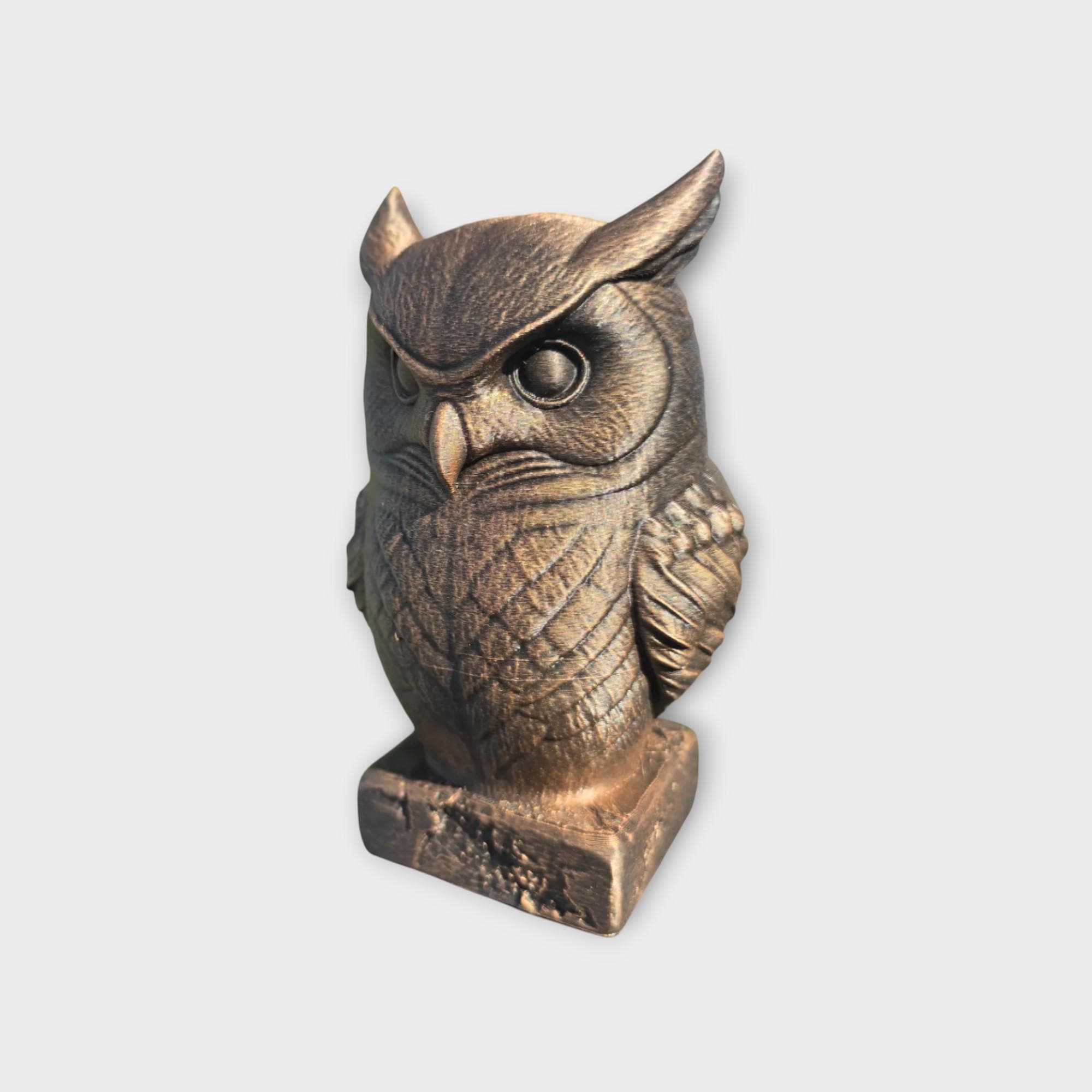 Bust of a owl statue - home decor animal lover gift him her handpainted ornament