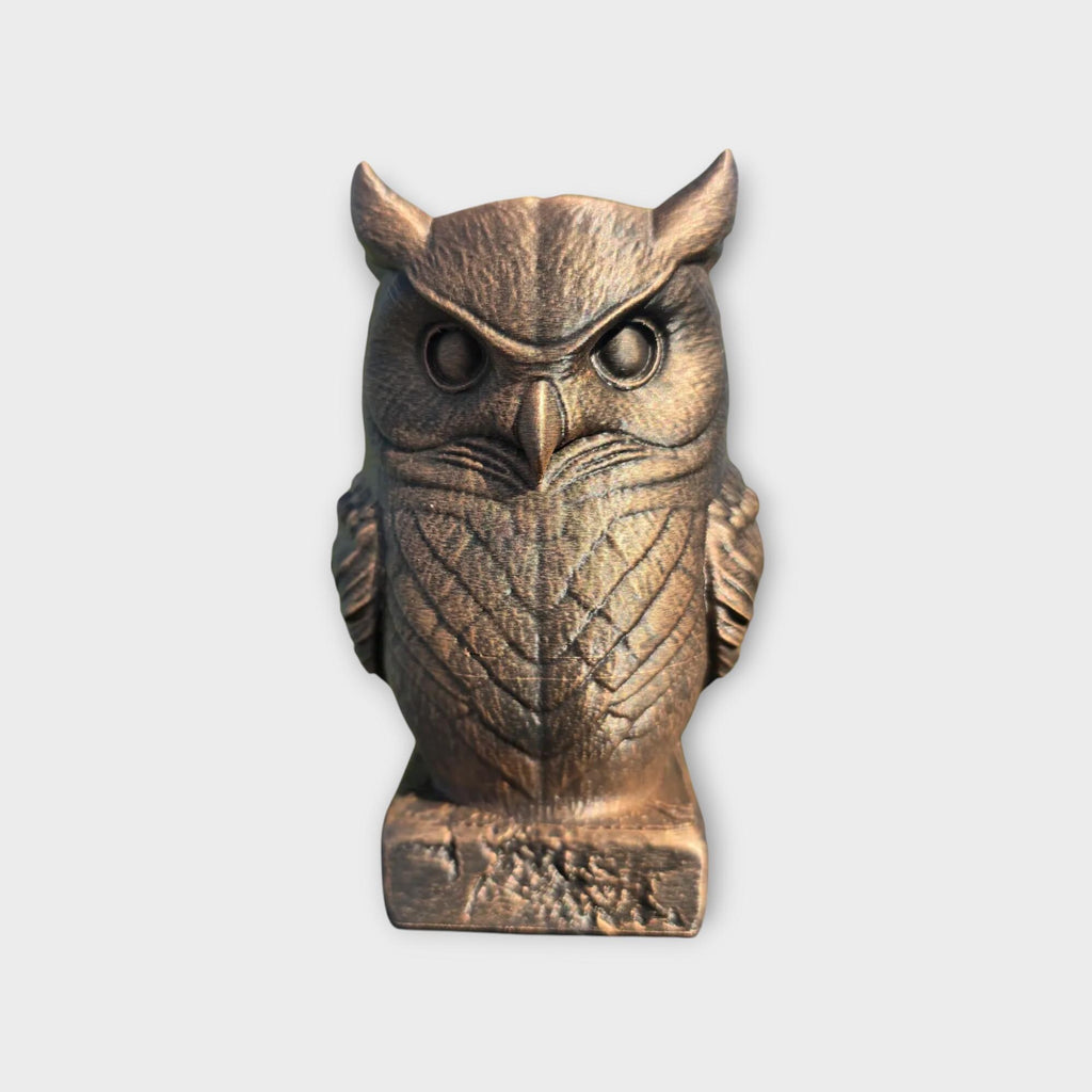 Bust of a owl statue - home decor animal lover gift him her handpainted ornament