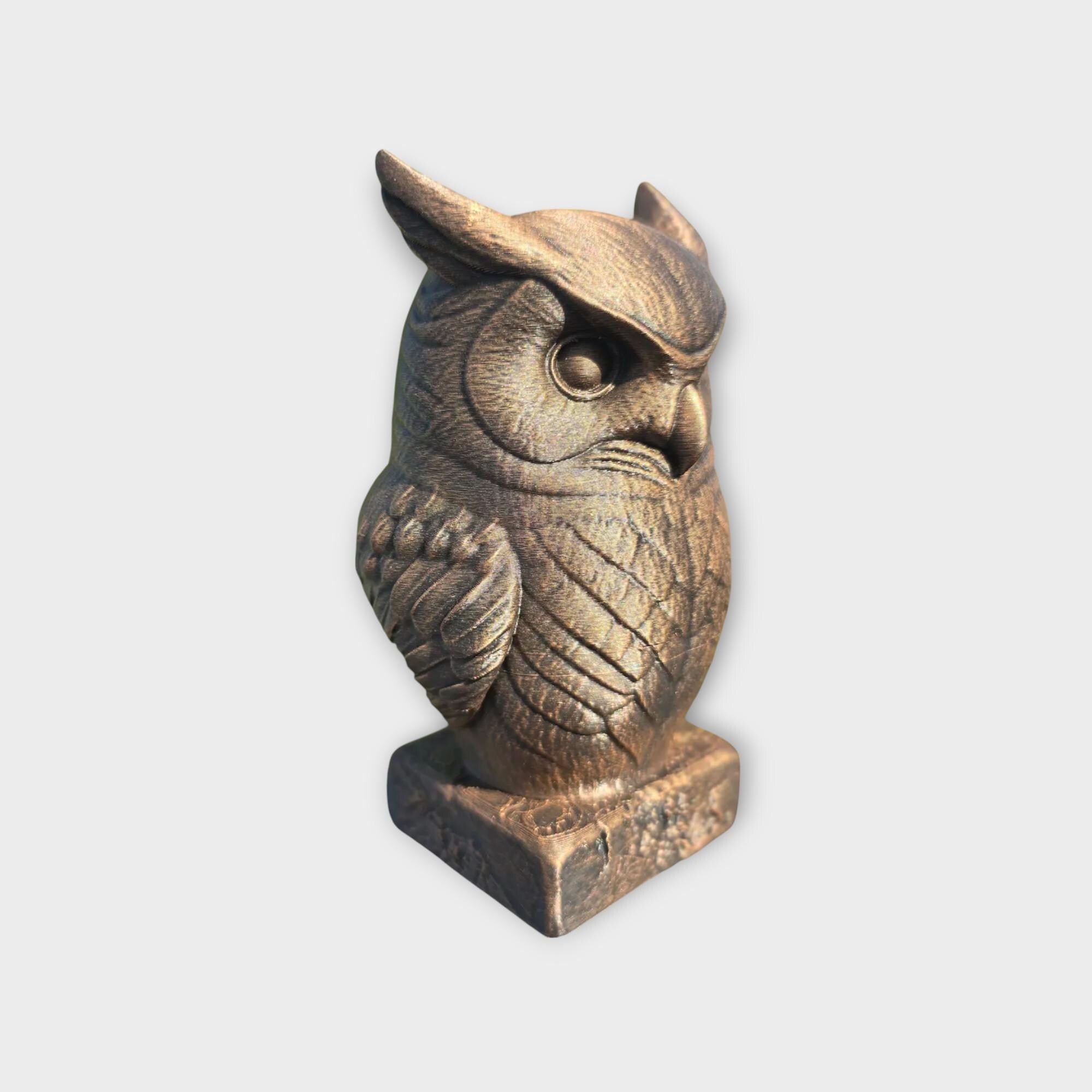 Bust of a owl statue - home decor animal lover gift him her handpainted ornament
