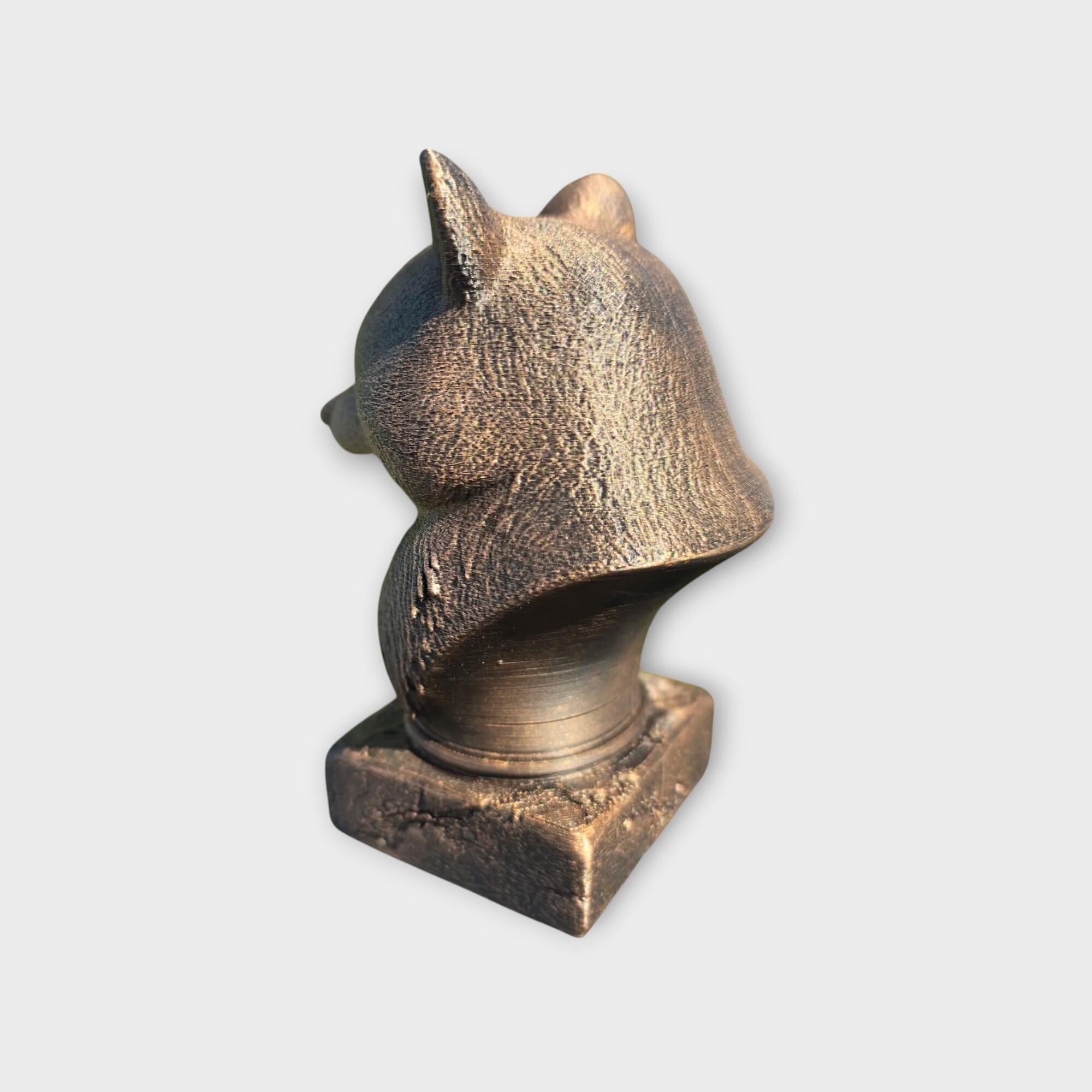 Bust of a racoon statue - home decor animal lover gift him her handpainted ornament
