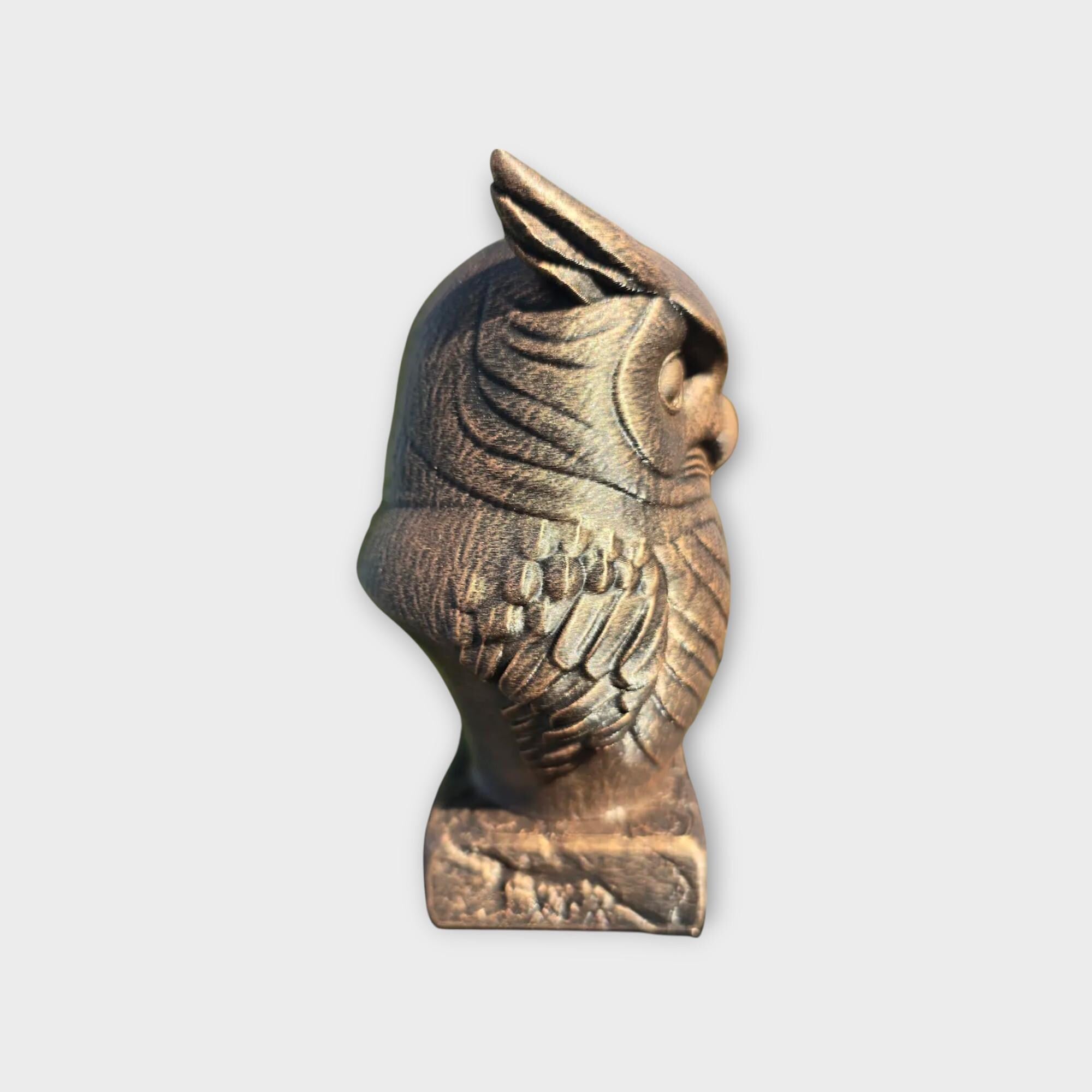 Bust of a owl statue - home decor animal lover gift him her handpainted ornament