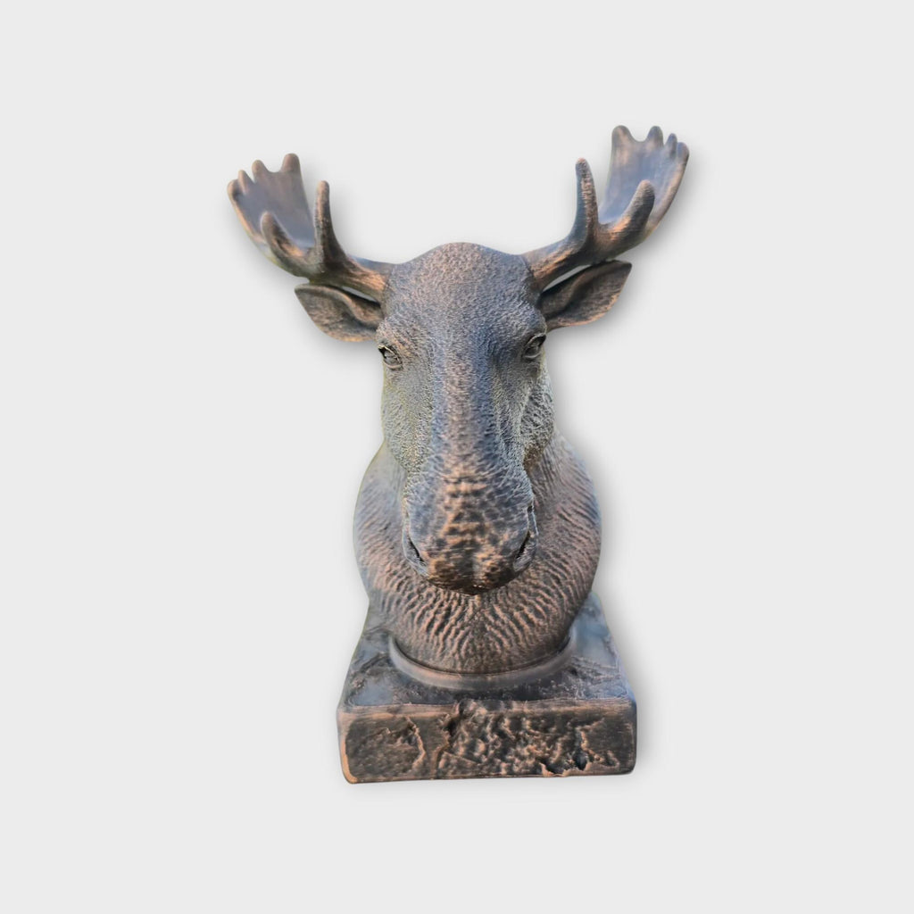 Bust of a Moose statue - home decor animal lover gift him her handpainted ornament
