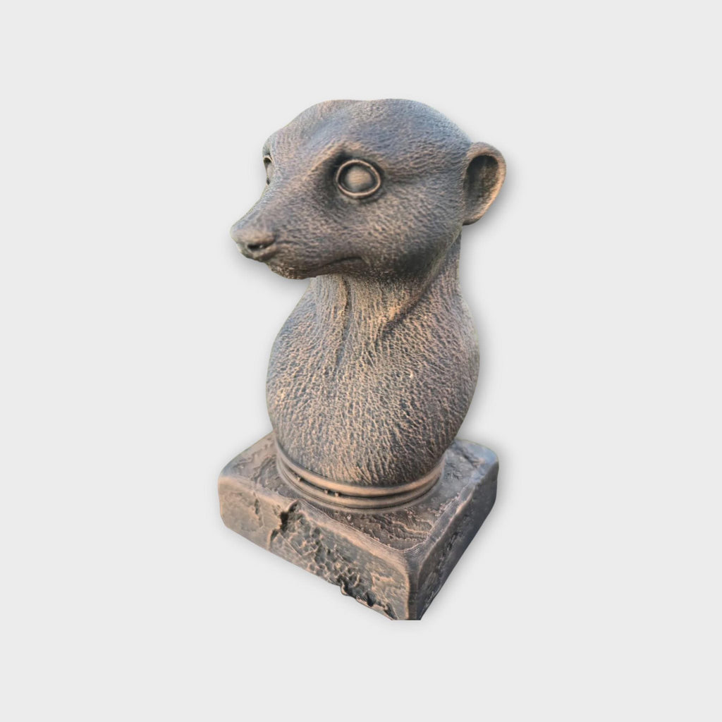 Bust of a Meerkat statue - home decor animal lover gift him her handpainted ornament