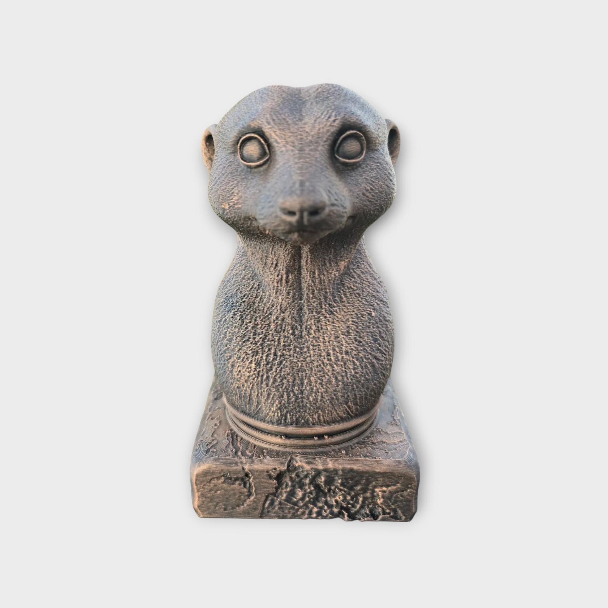 Bust of a Meerkat statue - home decor animal lover gift him her handpainted ornament