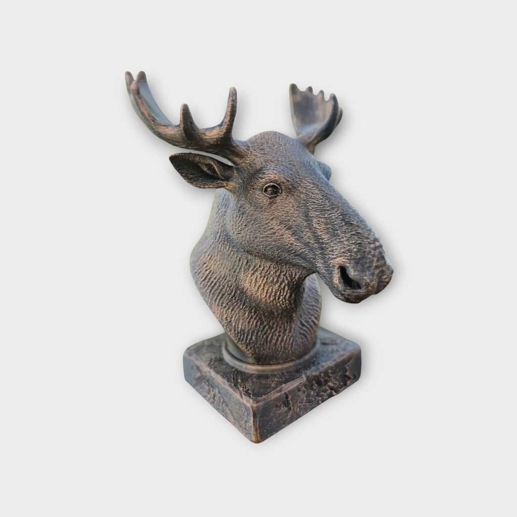 Bust of a Moose statue - home decor animal lover gift him her handpainted ornament