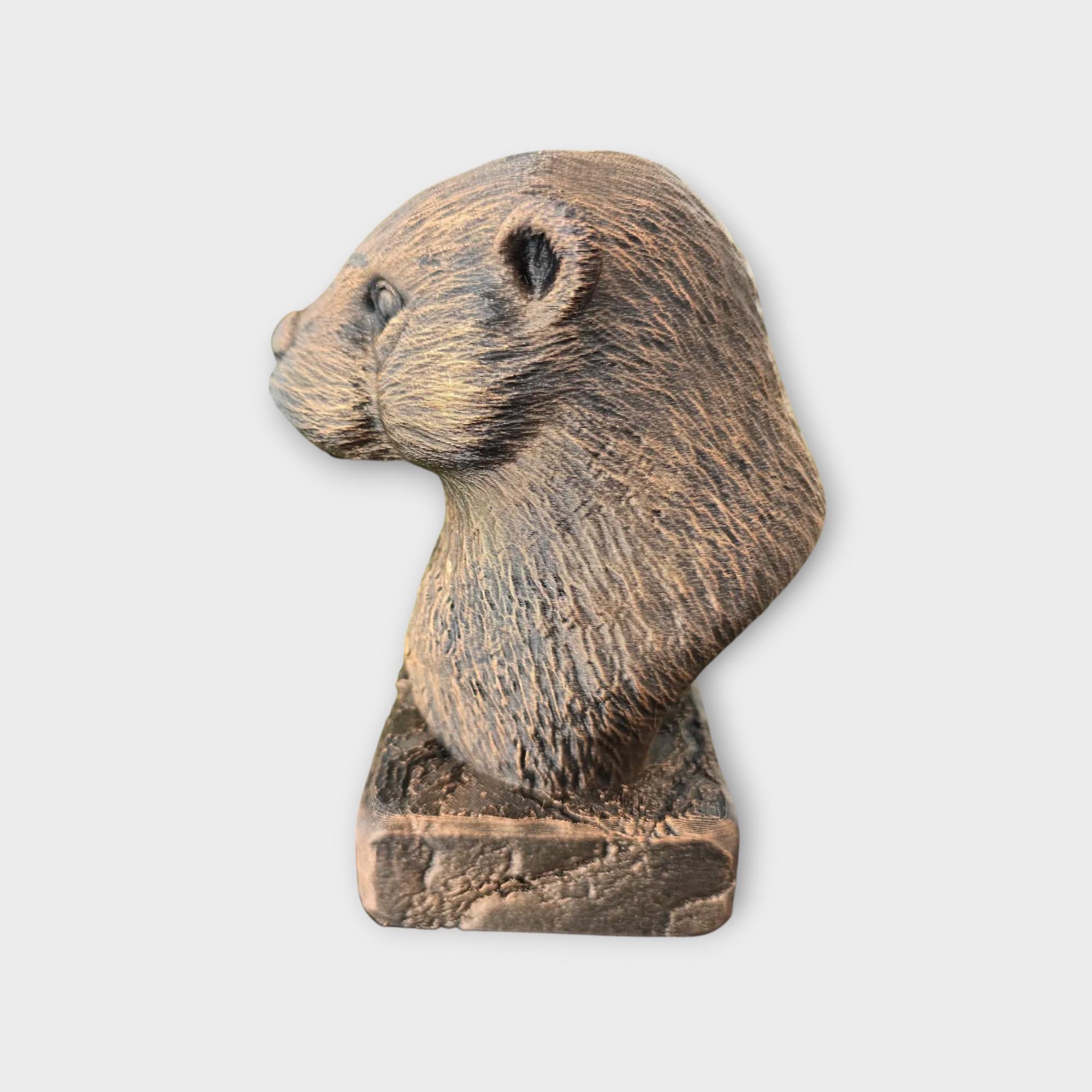 Büste einer Otterstatue - Wohndeko Tierliebhaber Geschenk für ihn oder sie handbemaltes Ornament