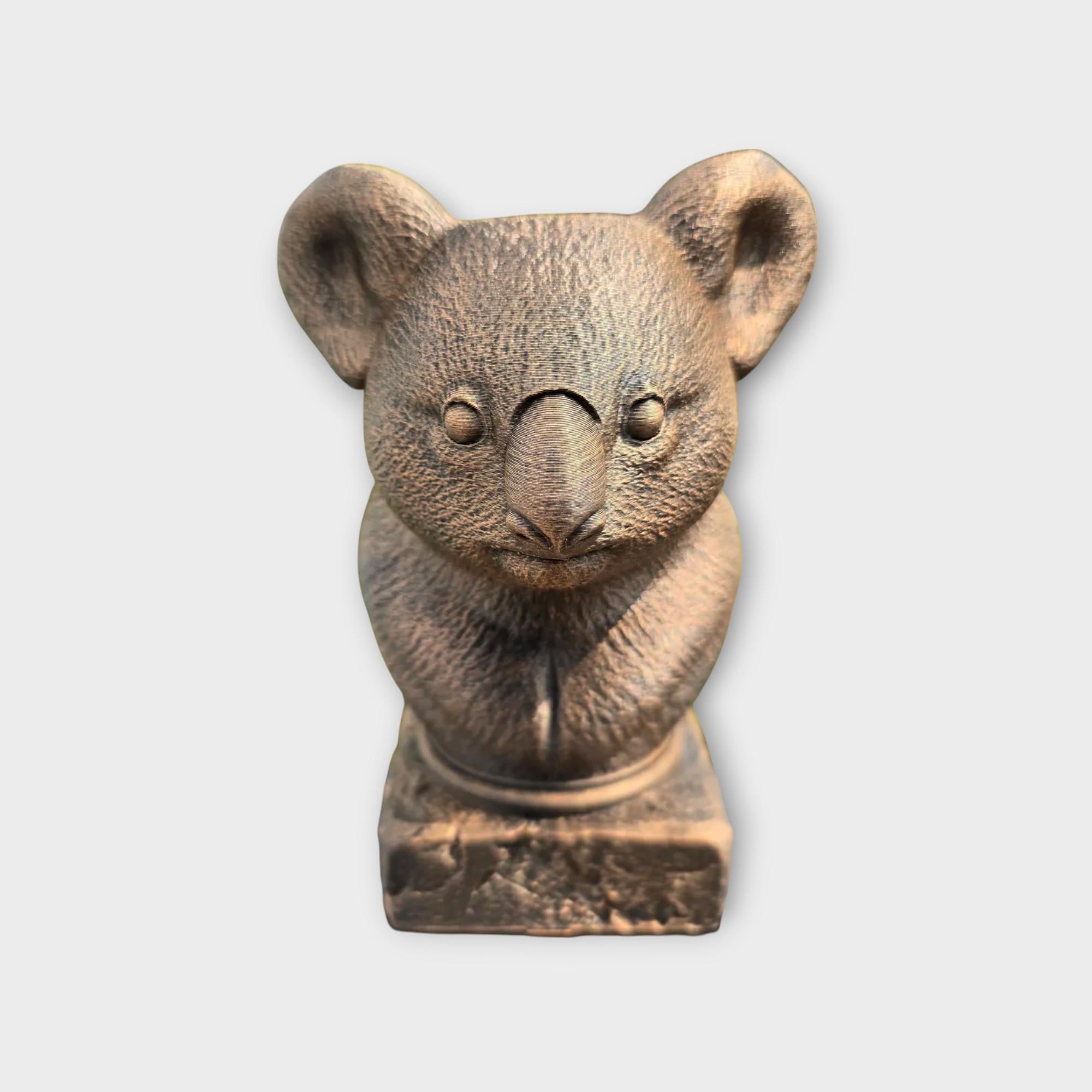 Bust of a koala statue - home decor animal lover gift him her handpainted ornament