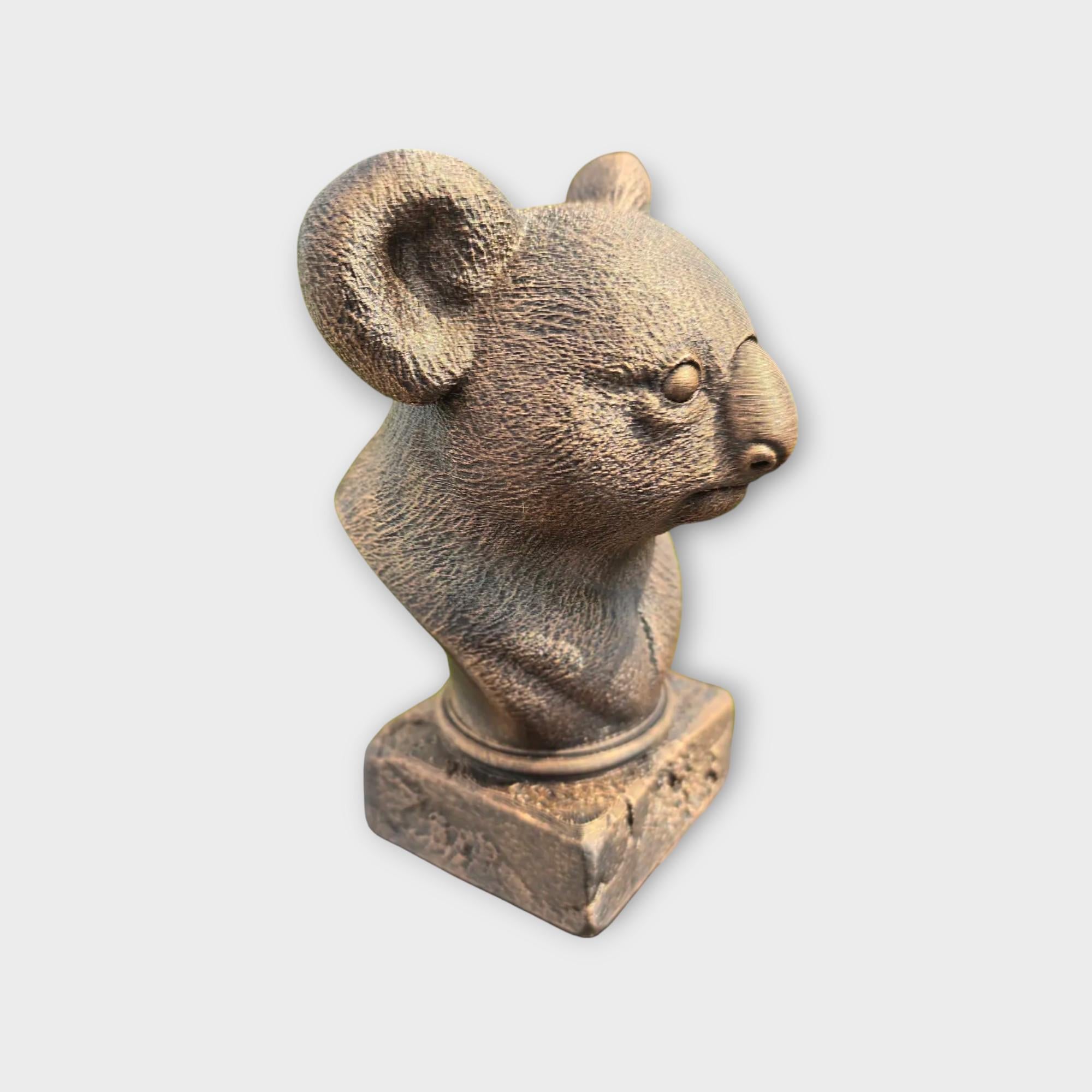 Bust of a koala statue - home decor animal lover gift him her handpainted ornament