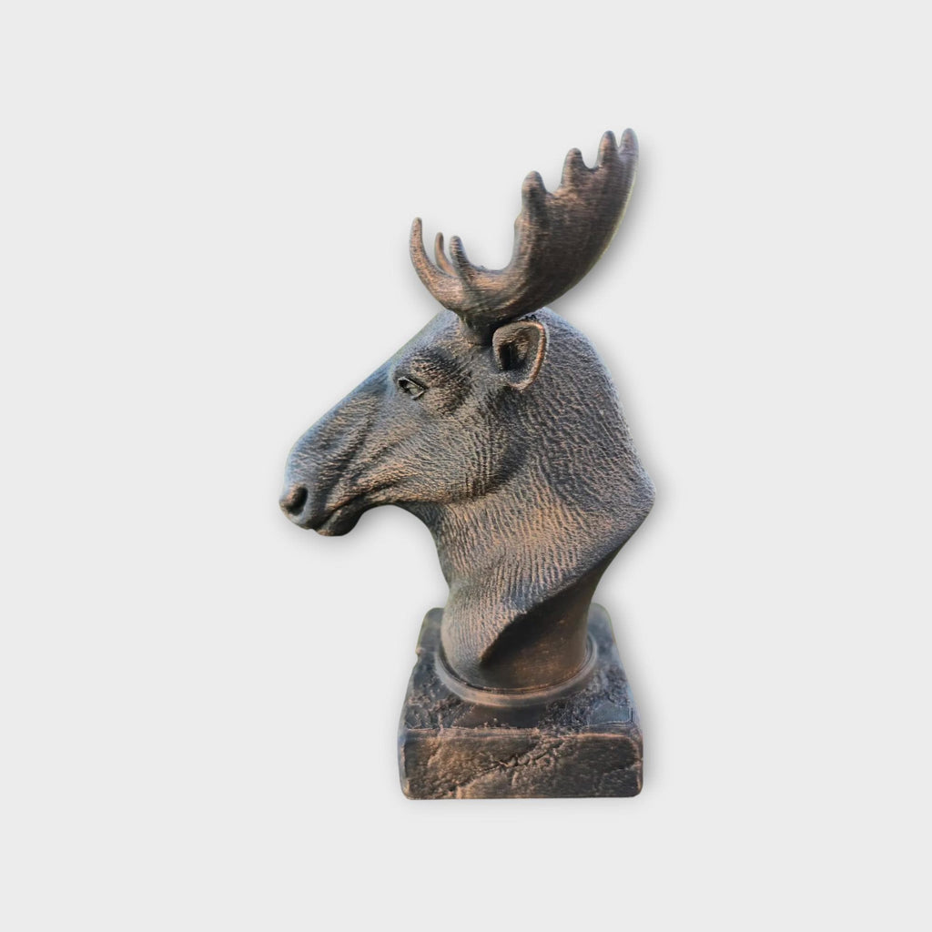 Bust of a Moose statue - home decor animal lover gift him her handpainted ornament