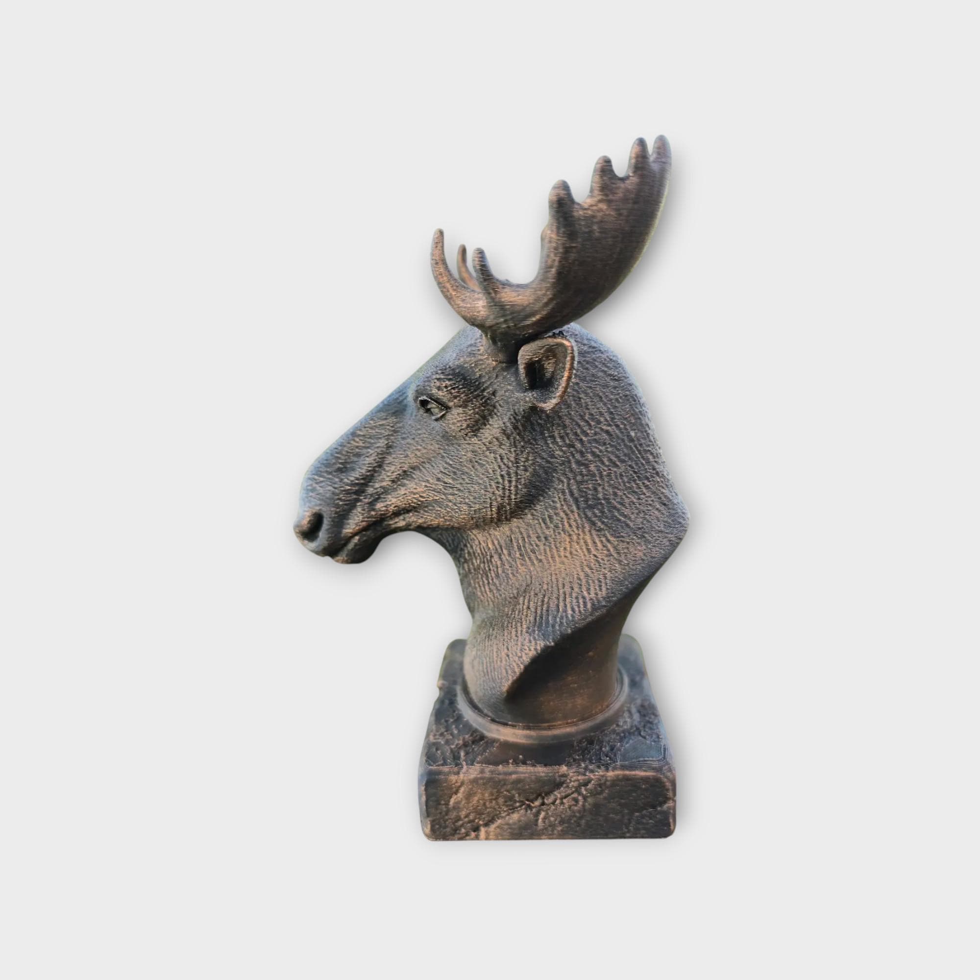 Bust of a Moose statue - home decor animal lover gift him her handpainted ornament