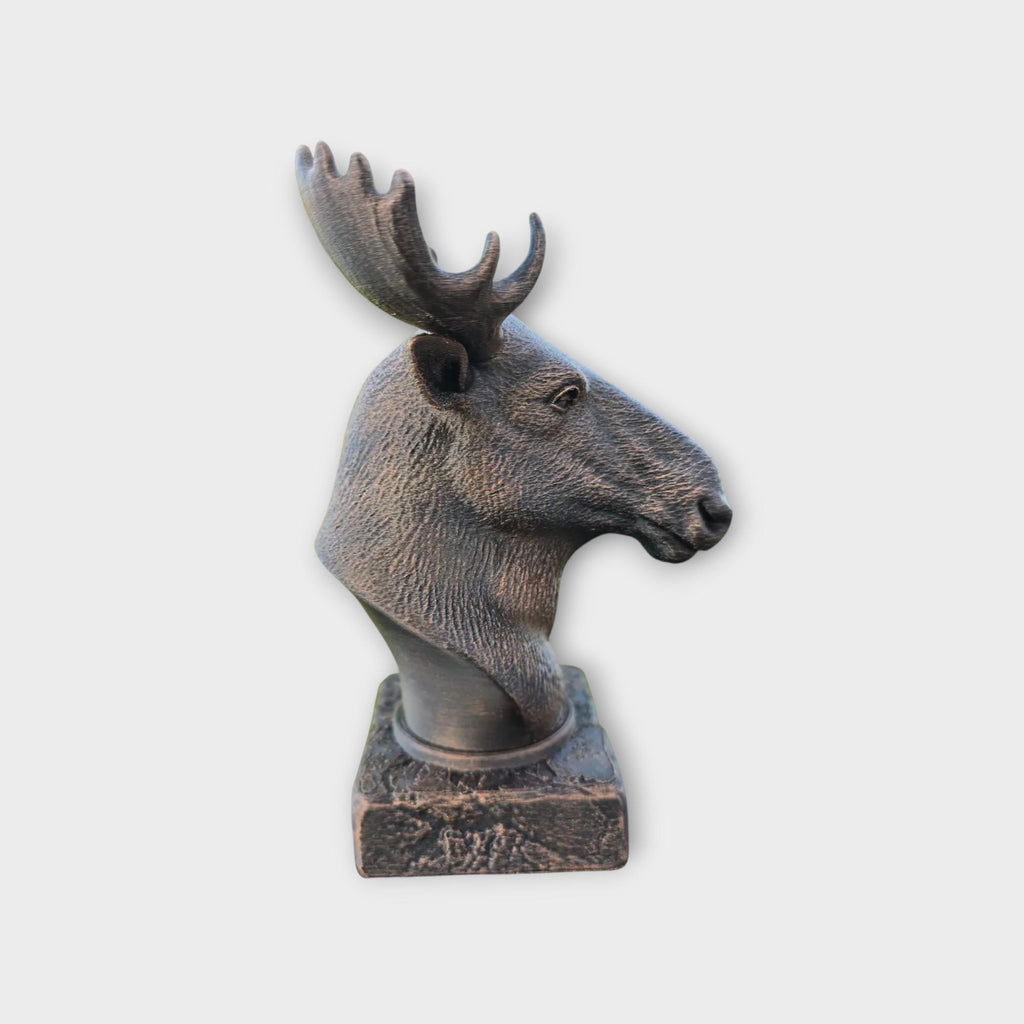 Bust of a Moose statue - home decor animal lover gift him her handpainted ornament