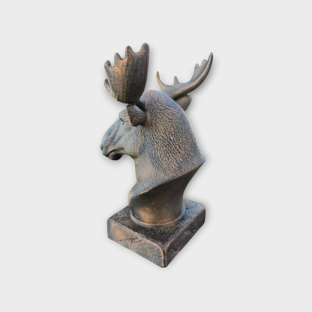 Bust of a Moose statue - home decor animal lover gift him her handpainted ornament