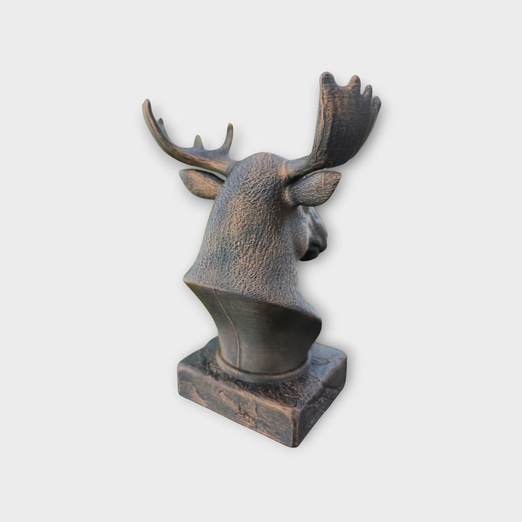 Bust of a Moose statue - home decor animal lover gift him her handpainted ornament