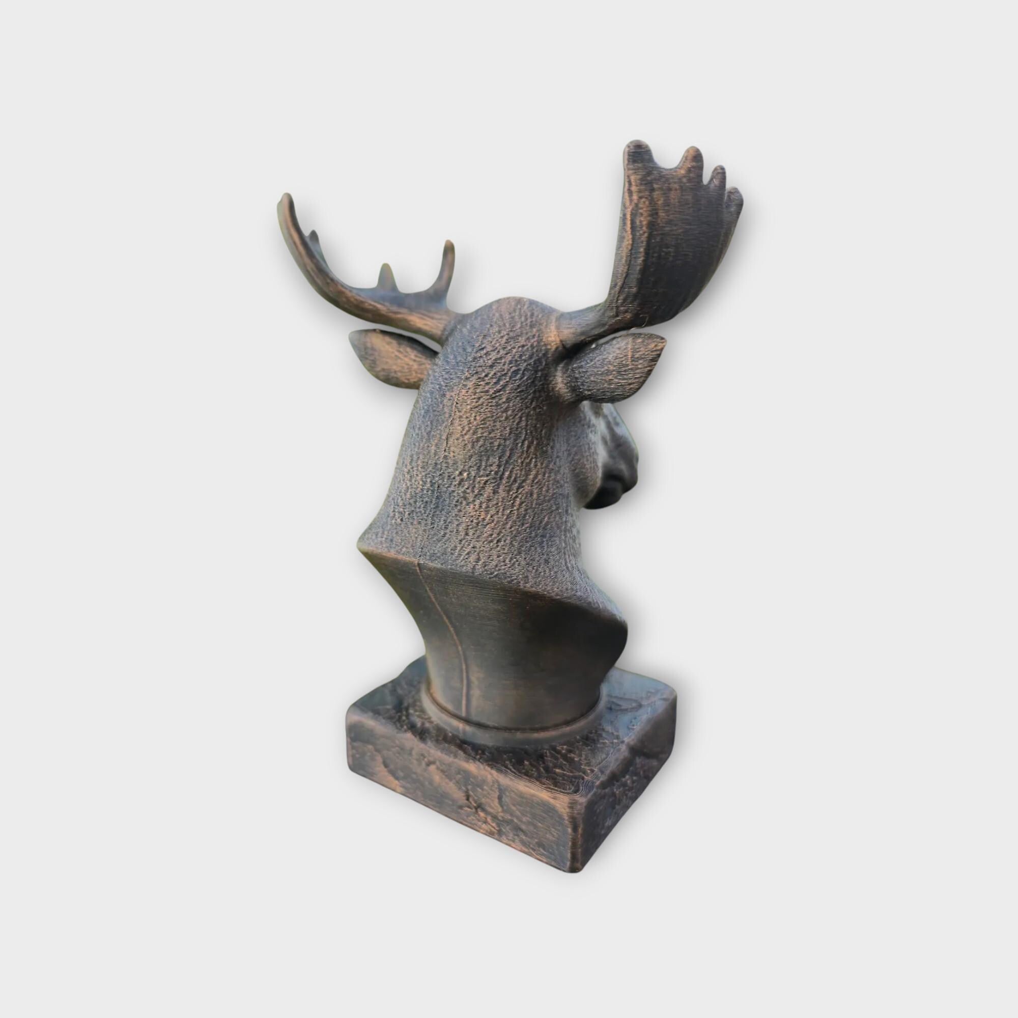 Bust of a Moose statue - home decor animal lover gift him her handpainted ornament